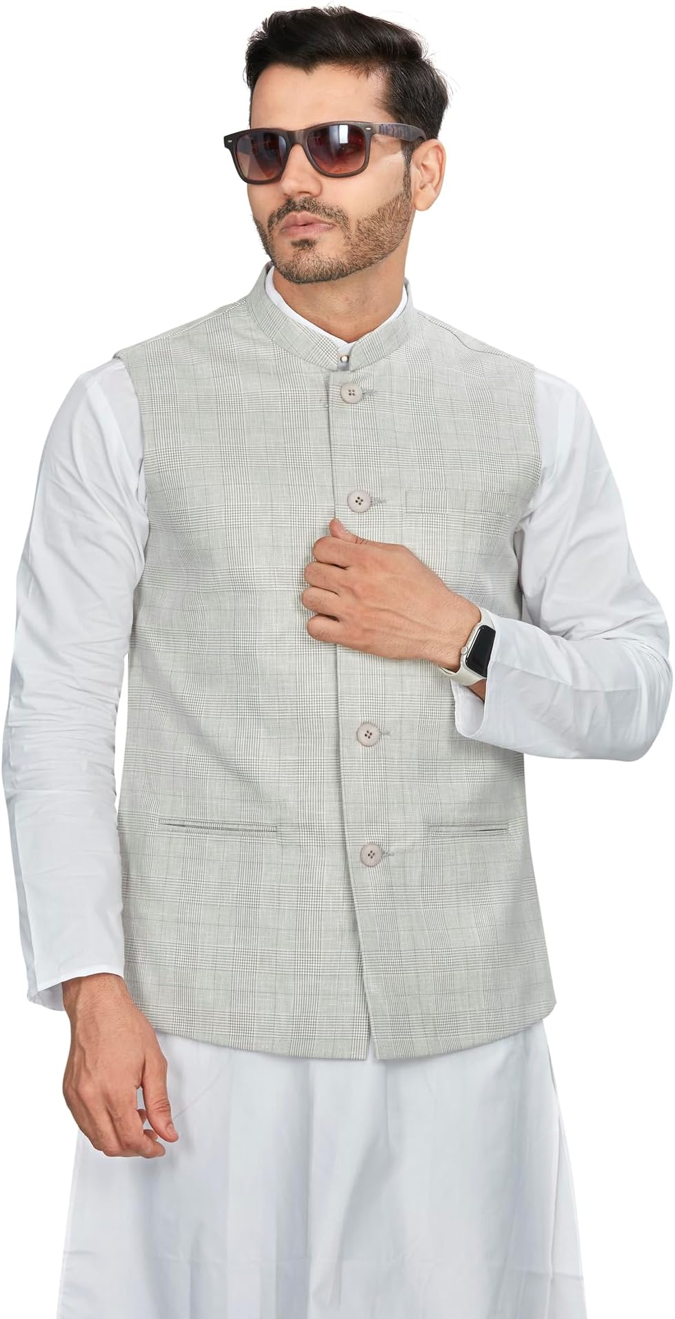 Authentics Classic Nehru Jacket Khaadi-Slub Textured Premium,Regular Fit For Offices, weeding, Regular use