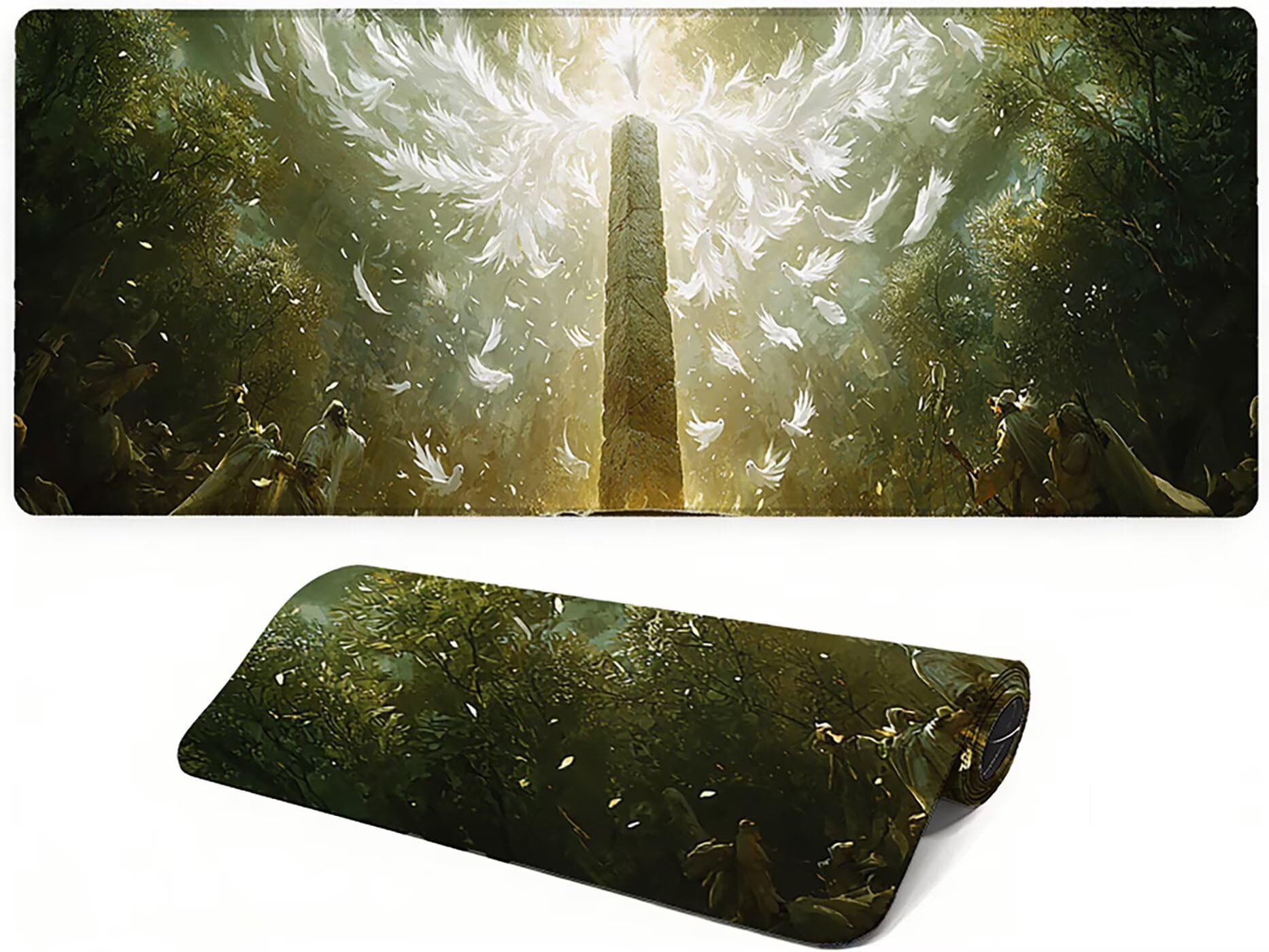 Lpfieonn Religion Großes Schreibtischunterlage, XXL Schreibtischunterlagen, Landschaft XXL Wasserdicht Gaming Mousepad mit Vernähter Rand und Rutschfeste Gummibasis, für Hause/Büro 120x60cm PF-1781
