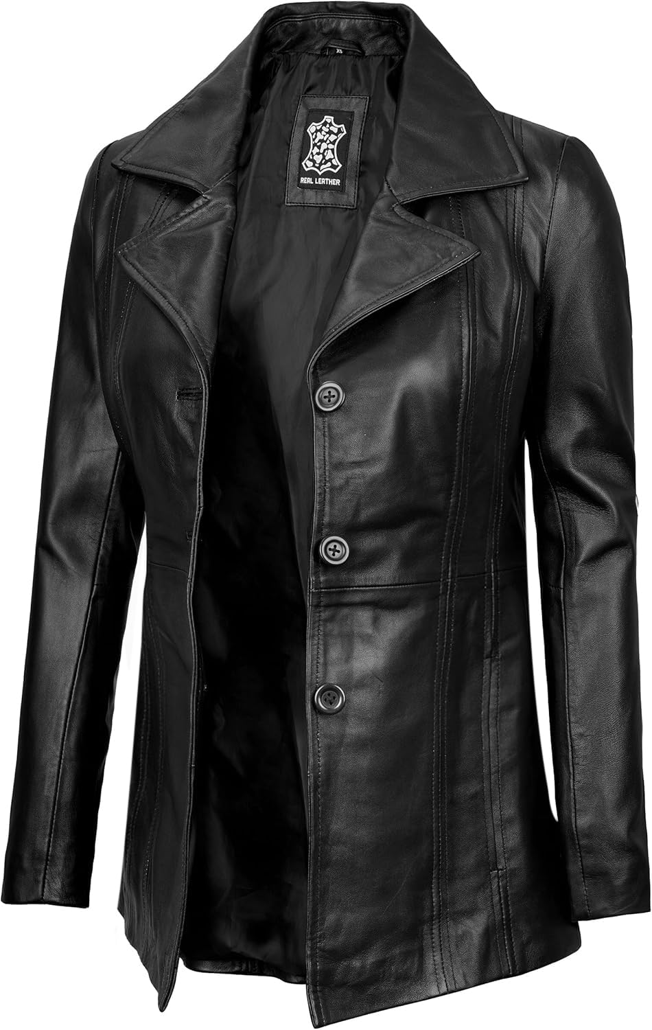 Decrum Leather Blazers for Women - Stylish Blazer Style Casual Real Lambskin Leather Jacket Women