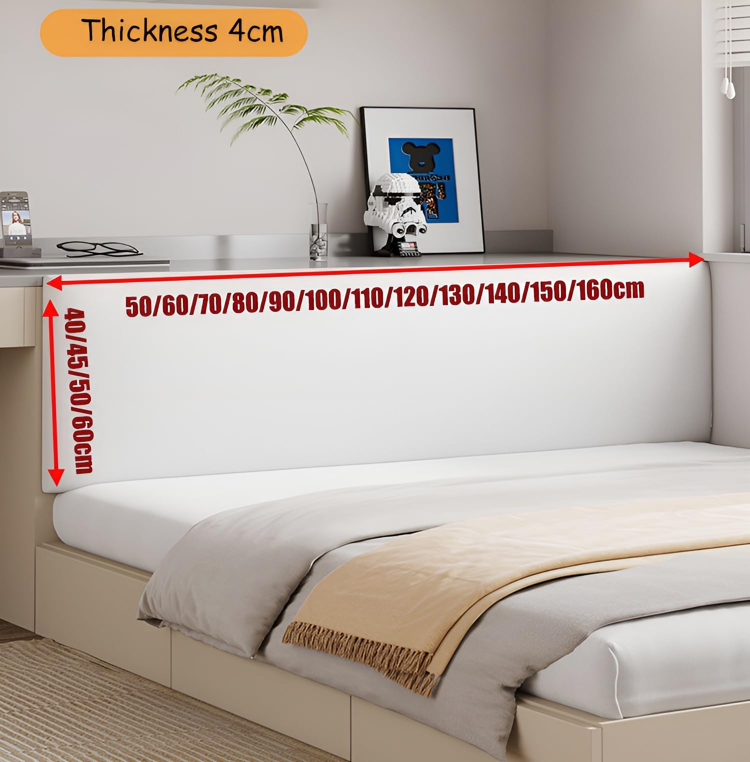 Wandpolster Selbstklebendem PU-Leder, Wandpaneele Gepolstert Einfache Installation, Wandkissen Bett Einfach zu Säubern Polsterpaneel Wand für Schlafzimmer, Wandpolster Kinderzimmer Geeignet ( Color :