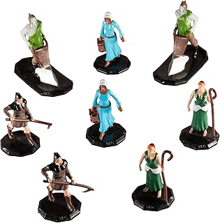 Monster Townsfolk Mini Fantasy Figures- 8pc Hand-Painted Fieldworkers Non Player Character NPC Miniatures -1