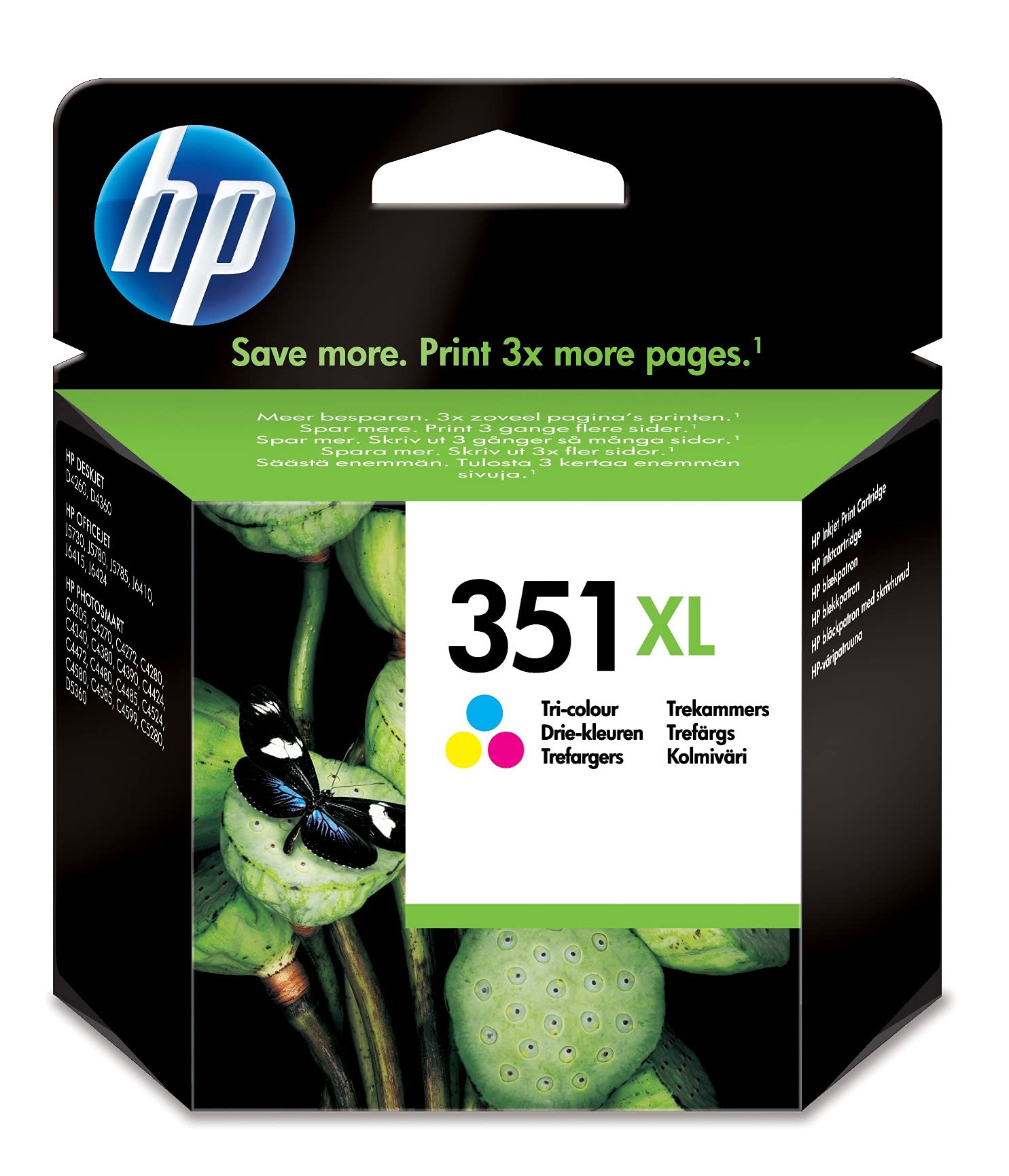 HP Original 351XL/CB338EE Tintenpatronen – Cyan, Magenta, Gelb, Für DeskJet D 4260 U.a. (580 Seiten)