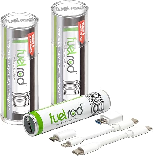 FuelRod Kit de cargador portátil USB-C, paquete de 2, incluye todos los cables y adaptadores compatibles con todas las tabletas y teléfonos