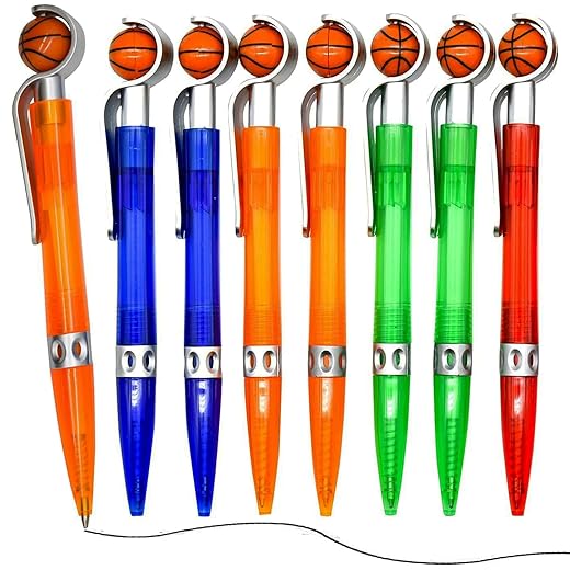 12pcs basketball pens novelty sports ballpoint pens cool sports writing pen for school team office desk decor accessories