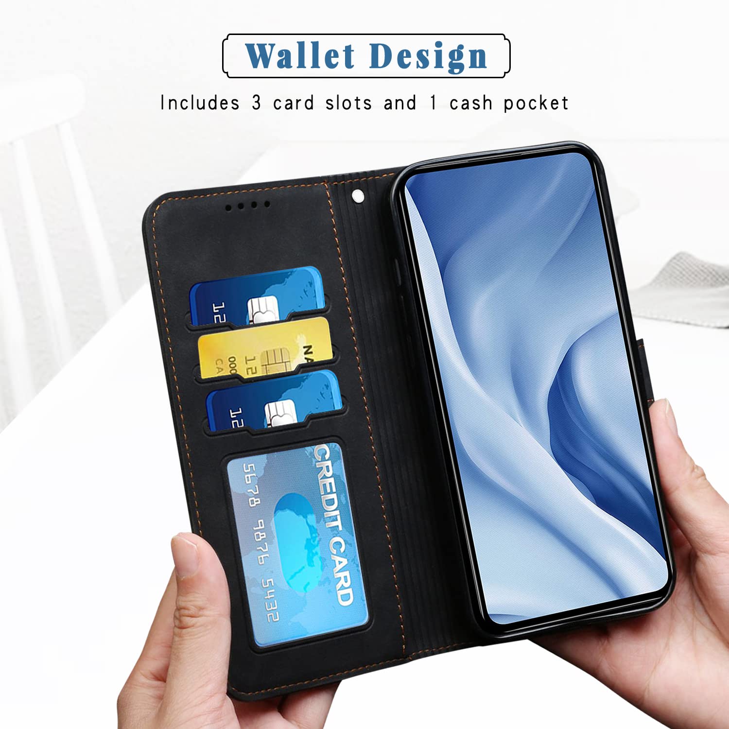 Custodia Flip A Portafoglio In Pelle PU Per Moto G50 4G – Con Slot Per Carte, Supporto E Chiusura Magnetica, Blu