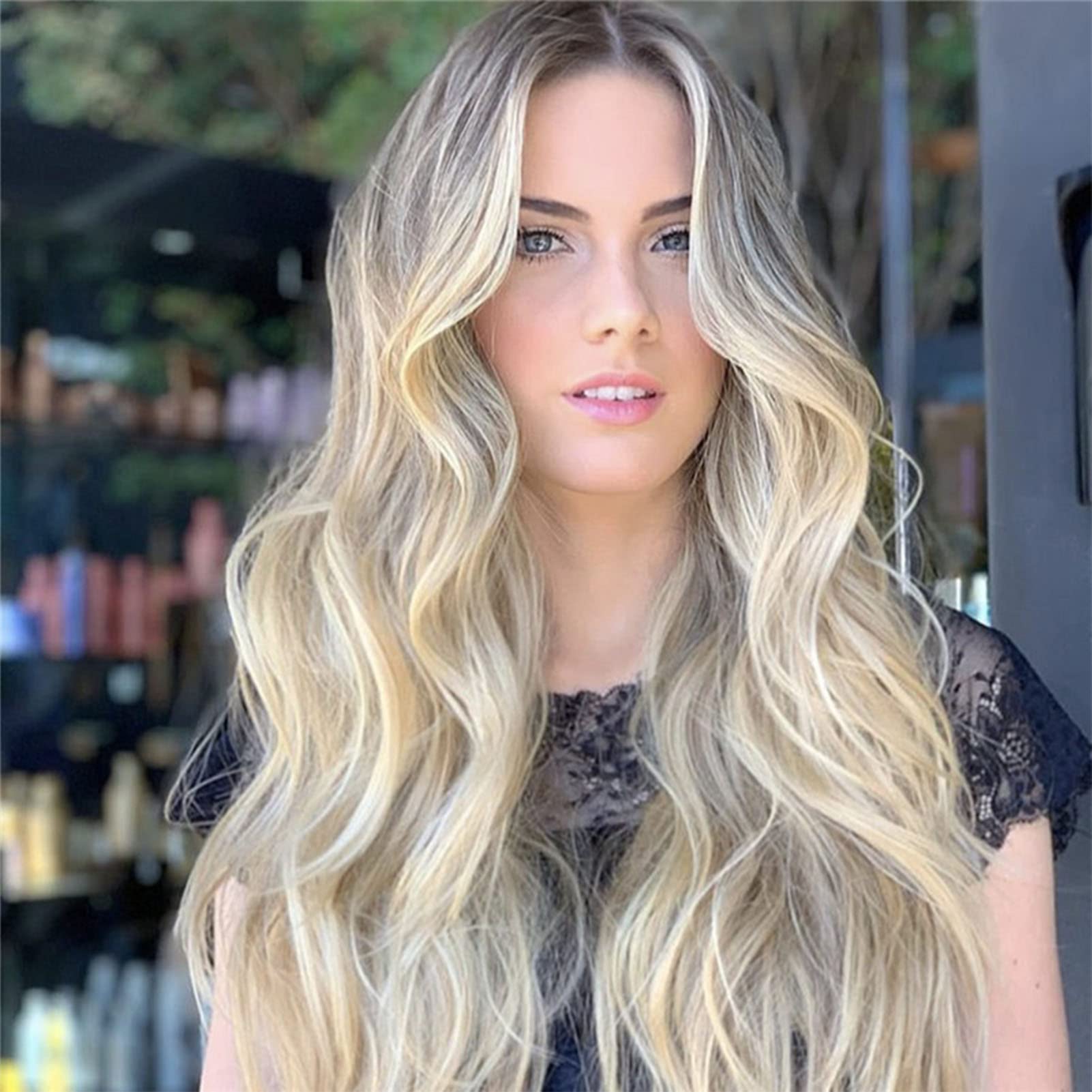 Amazon.com : Gradient Blonde Long Curly Wig, Heat Resistant 