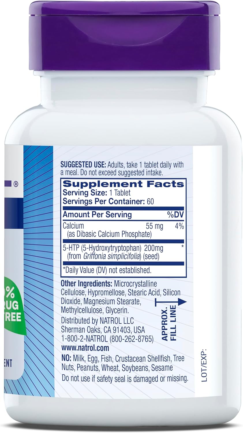 Natrol 5-HTP 200mg Dietary Supplement to Support a Balanced Mood, 60 Time Release Tablets, 60 Day Supply - Image 9