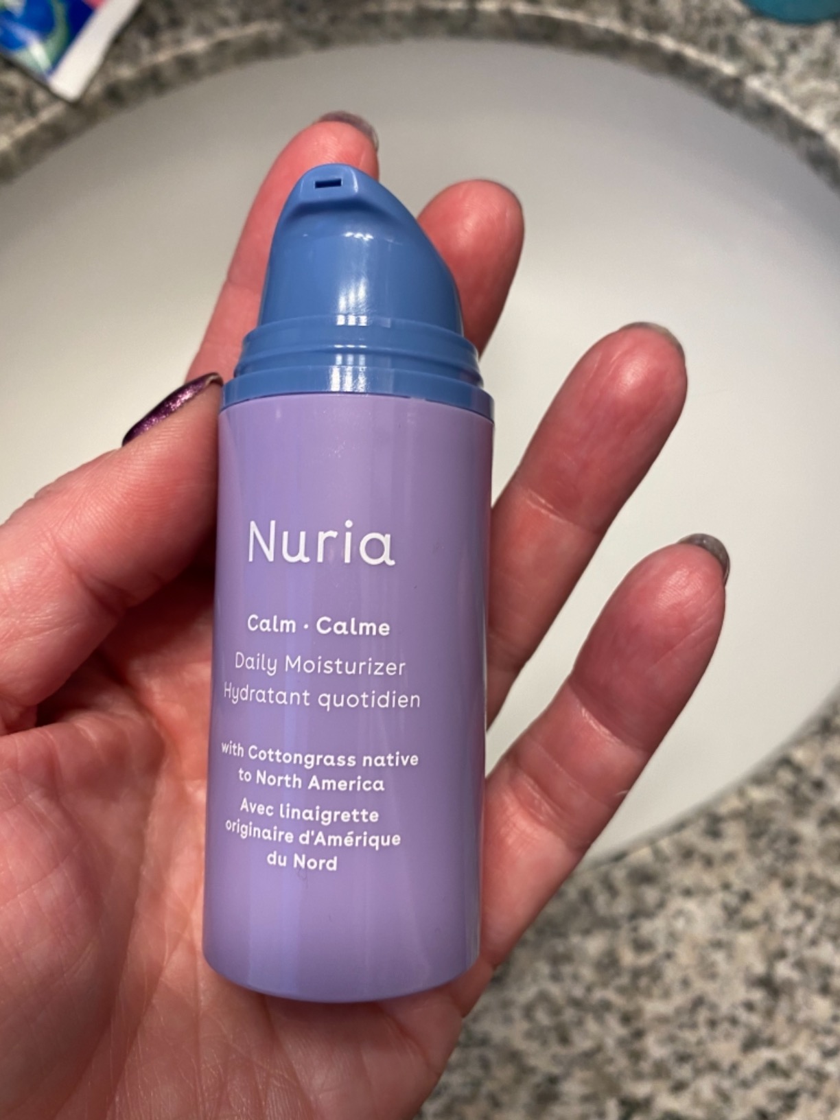Nuria - Calm Daily Moisturizer for Face, Fragrance-free Face Moisturizer for Sensitive Skin, With Cotton Grass, Shea Butter, and Cocoa Butter, 30mL/1 fl oz