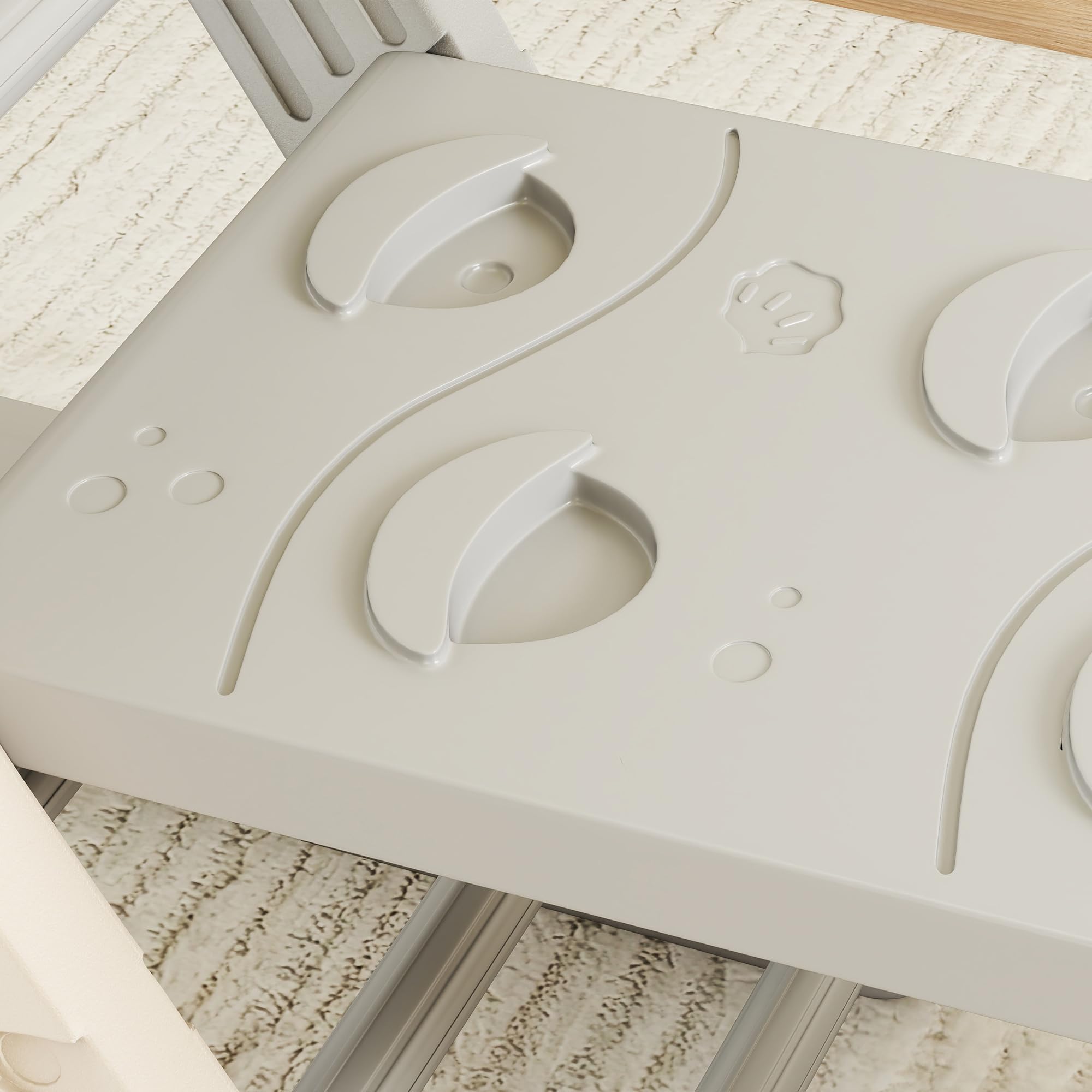 AIYAPLAY 5 in 1 Klettergerüst Montessori Indoor 18-48 Monate Grau+Weiß | Kletterdreieck mit Rutsche, Kletterbogen, Doppelseitige Rampe, Spielplatz Indoor, für Kinder