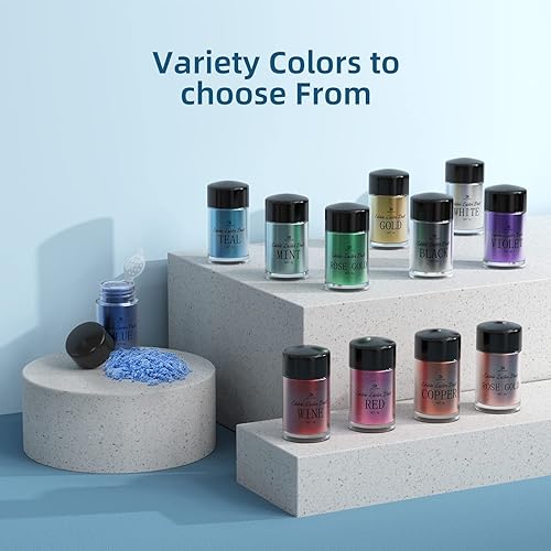 Miniatura 10 de Purpurina comestible  0.35 oz de polvo de brillo comestible de grado alimenticio para decoración de pasteles, hornear, bebidas, polvo de polvo