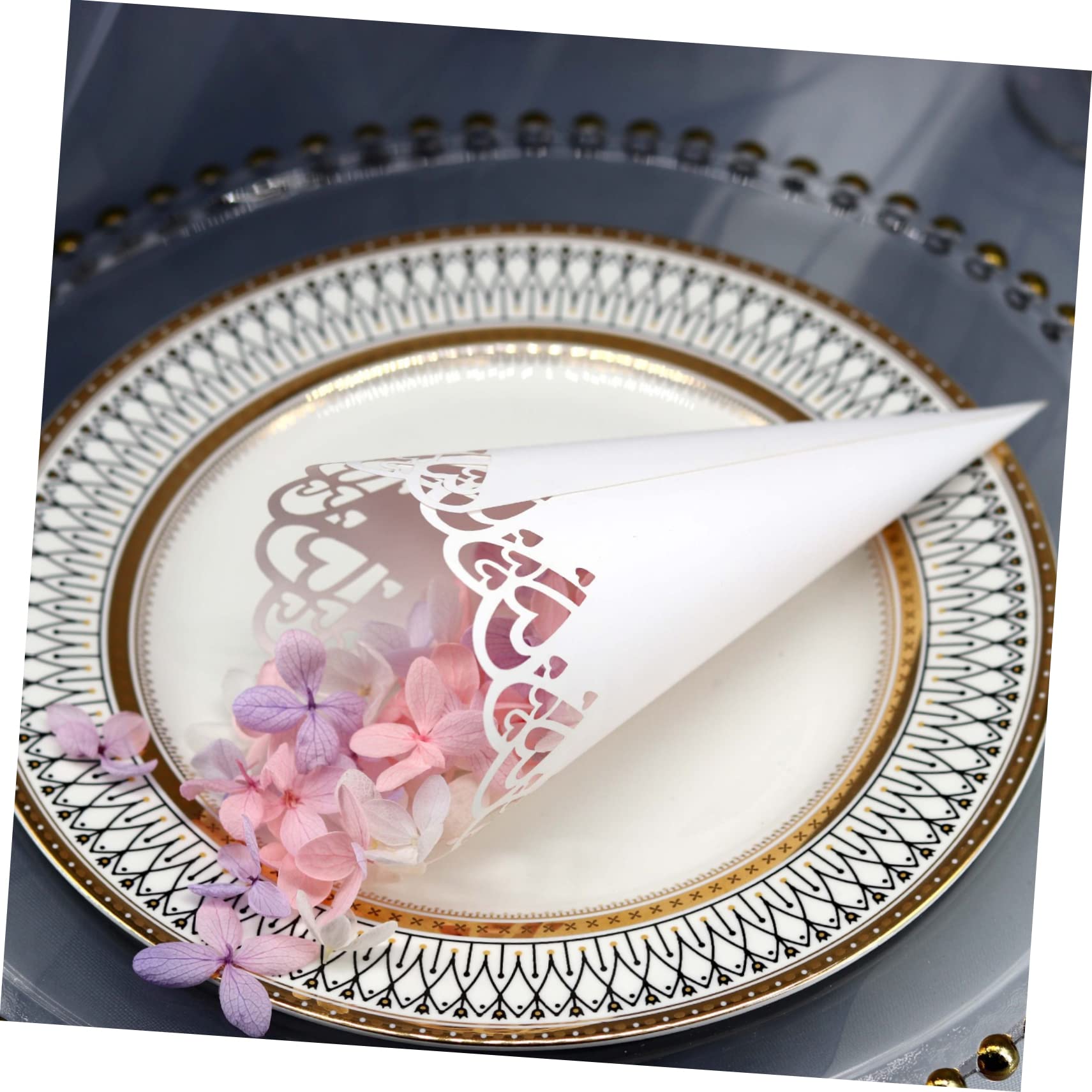 SHINEOFI 100stücke Hochzeitskonfetti Papier Mit Herz-lace Design Für Hochzeiten Babypartys Und Feiern Füllung Mit Blütenblättern Oder Konfetti