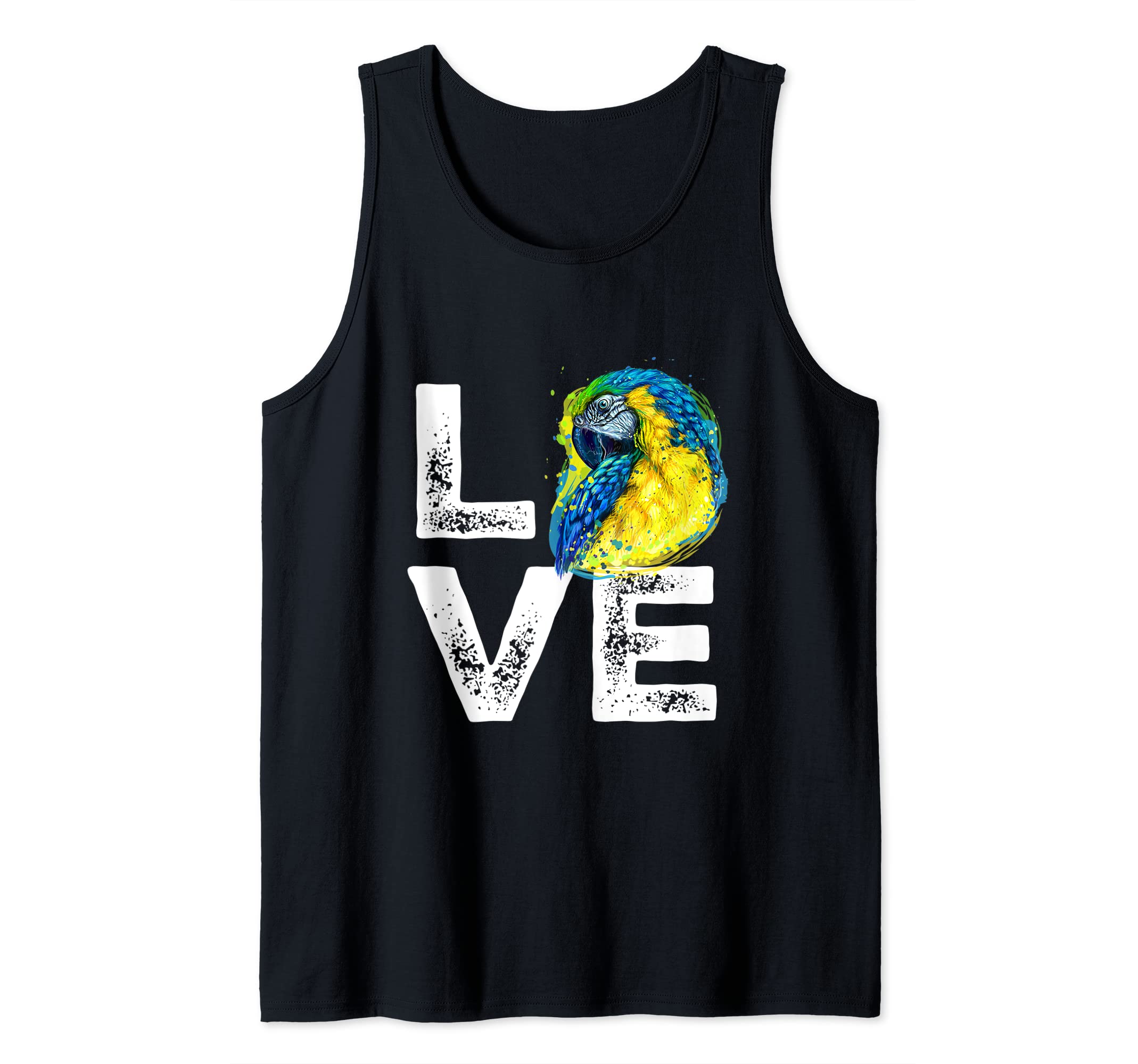 Parrots Love I Bird Pet Animal Motif Birds Tank Top, Black