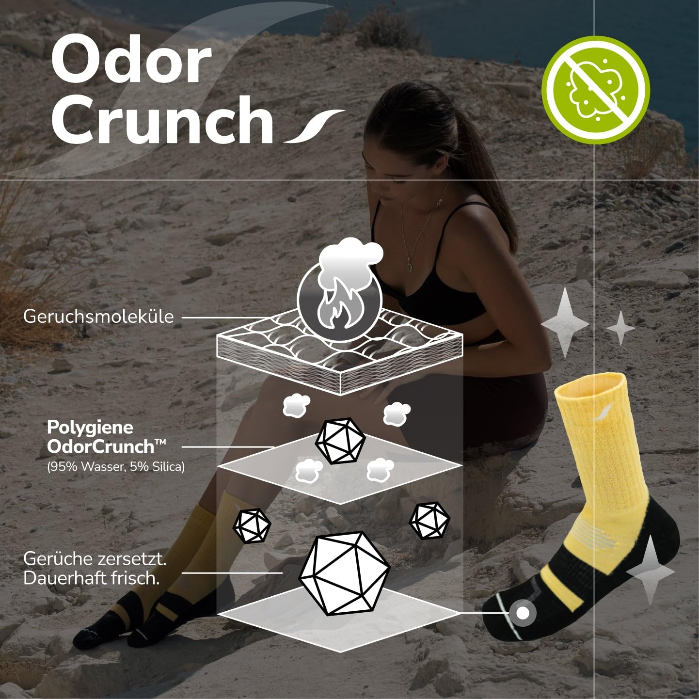 Safersox Merino Wandersocken Herren & Damen 3 Paar – Trekkingsocken mit Geruchskontrolle – 50% Merinowolle, warm & gepolstert, anatomisch (L/R), Outdoor Hiking