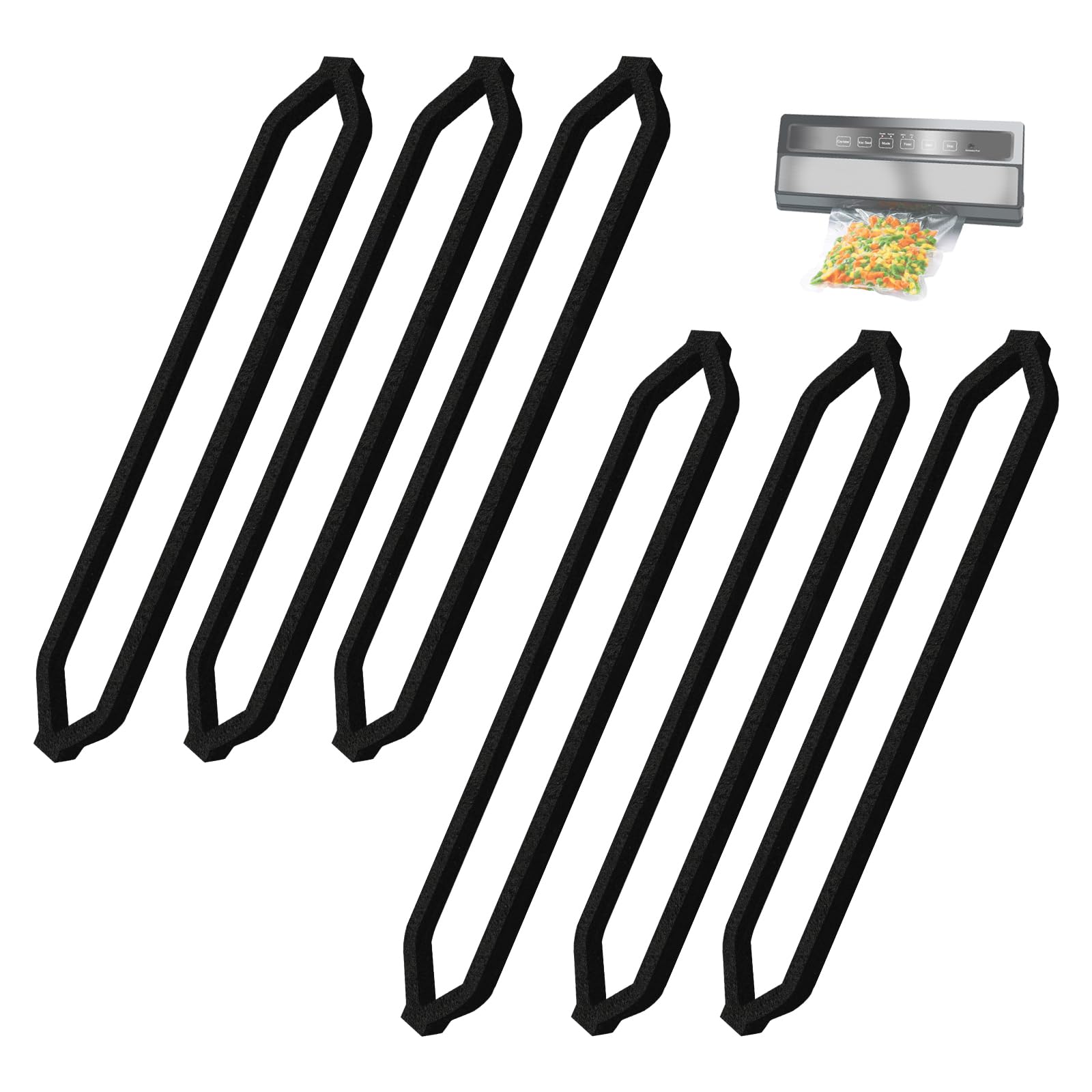 Photo 1 of Food Sealer Gasket for Vacuum Sealer Machine, Foam Gasket Sealing Upper and Lower Replacement Parts Compatible with GERYON Food Saver E2900/E2901 Series, 6 Pcs
