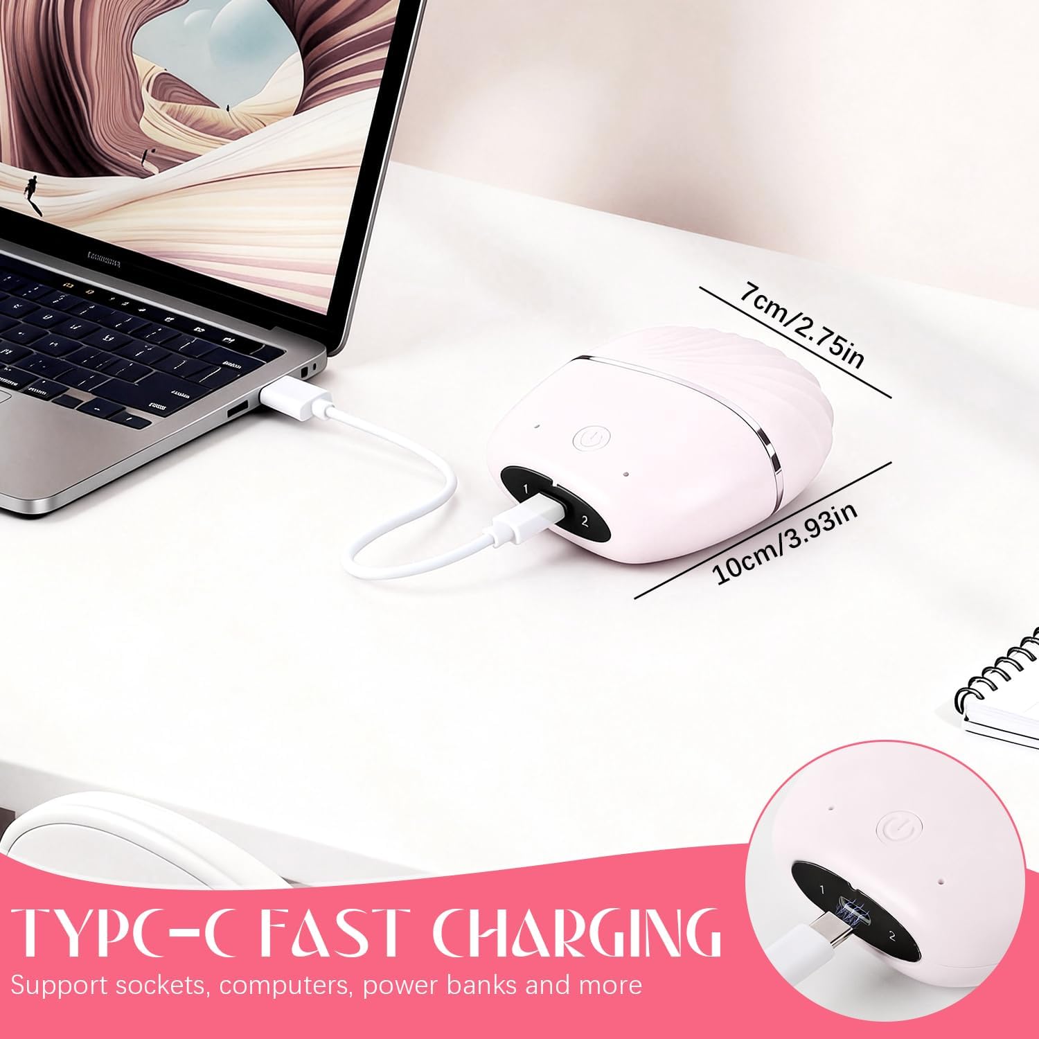 Mini Hair Straightener, Cordless&Rechargeable Portable Hair Straightener Brush with 3-Speed Temperature Control, Fast Heating Hot Comb&Anti-Scald Shell, Mini Straightener Brush for Home Travel Gift - Image 7