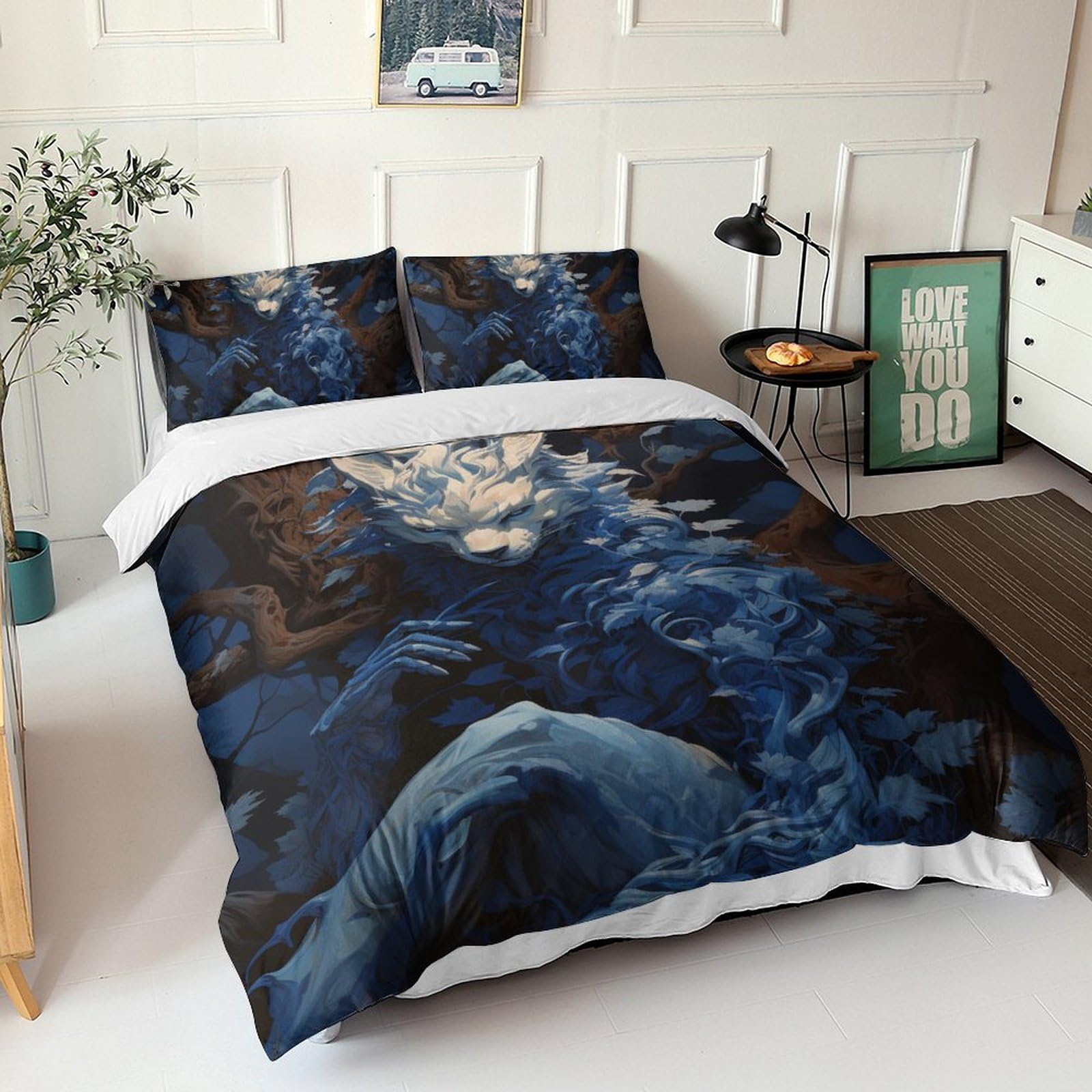 Chambre décor parure de couette renard pour ado et enfant