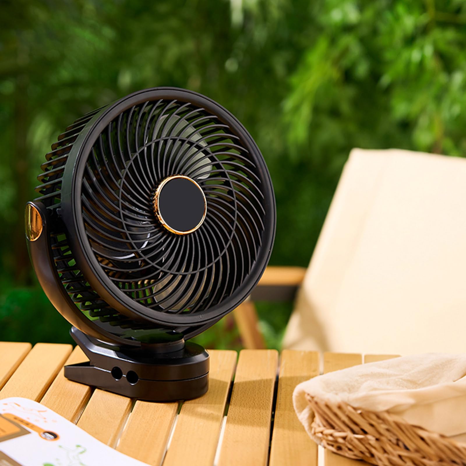 8000mah Ventilatore da tavolo Ricaricabile Portatile 5 Velocità Silenzioso Ventola di Raffreddamento con Luce Notturna LED per Forniture da Campeggio Outdoor