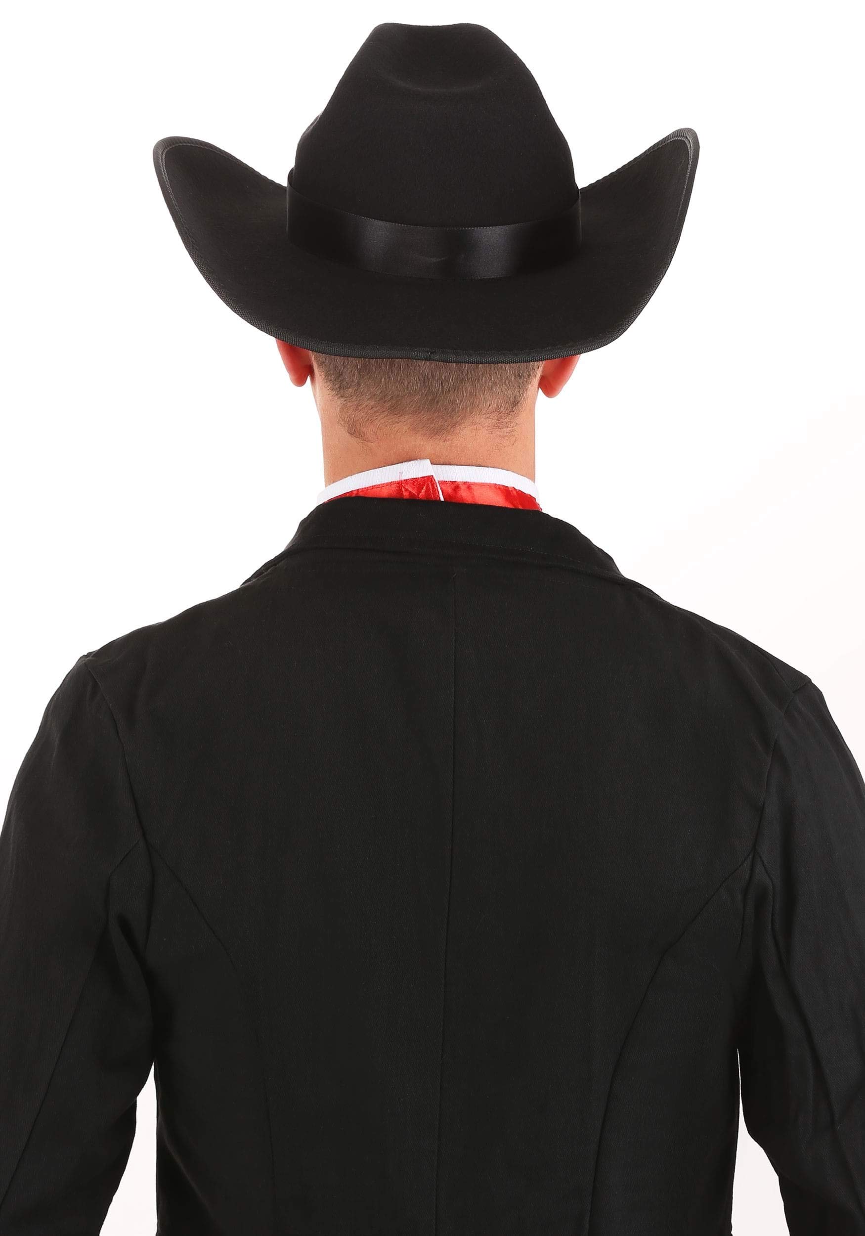 Chapeau de Cowgirl Noir pour Femme et Homme Style Occidental à Large Bord en Feutre Fedora Panama Chapeau avec Boucle de Ceinture Amovible, Noir et C, M