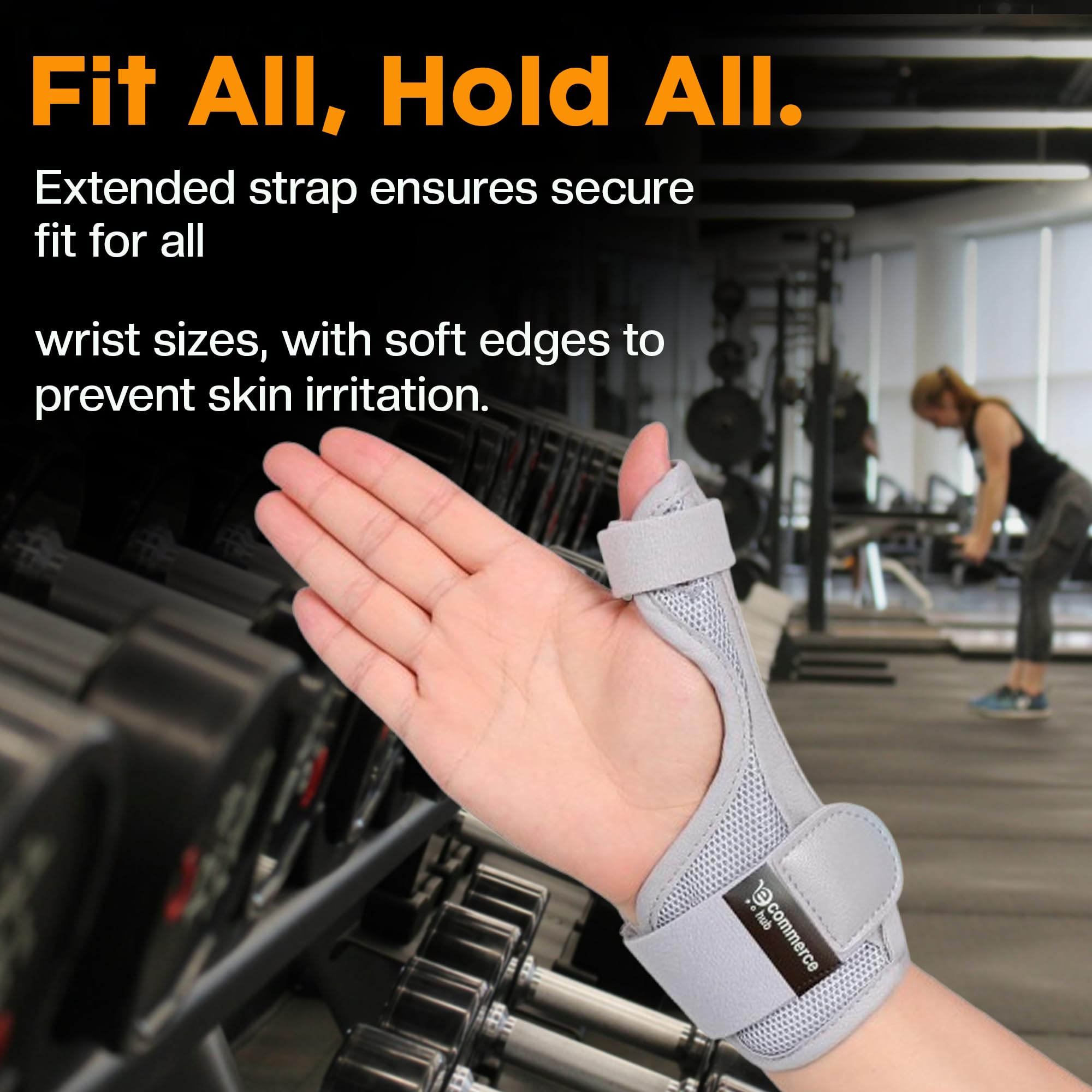 EcommerceHub Thumb Spica Splint Brace, Hand Support, Thump Stabiliser for Pain, Sprains, Strains, Tendonitis, Soft Tissue Injuries, Carpal Tunnel & Trigger Thumb Immobilizer, FIT IN BOTH HAND, 1PC 3