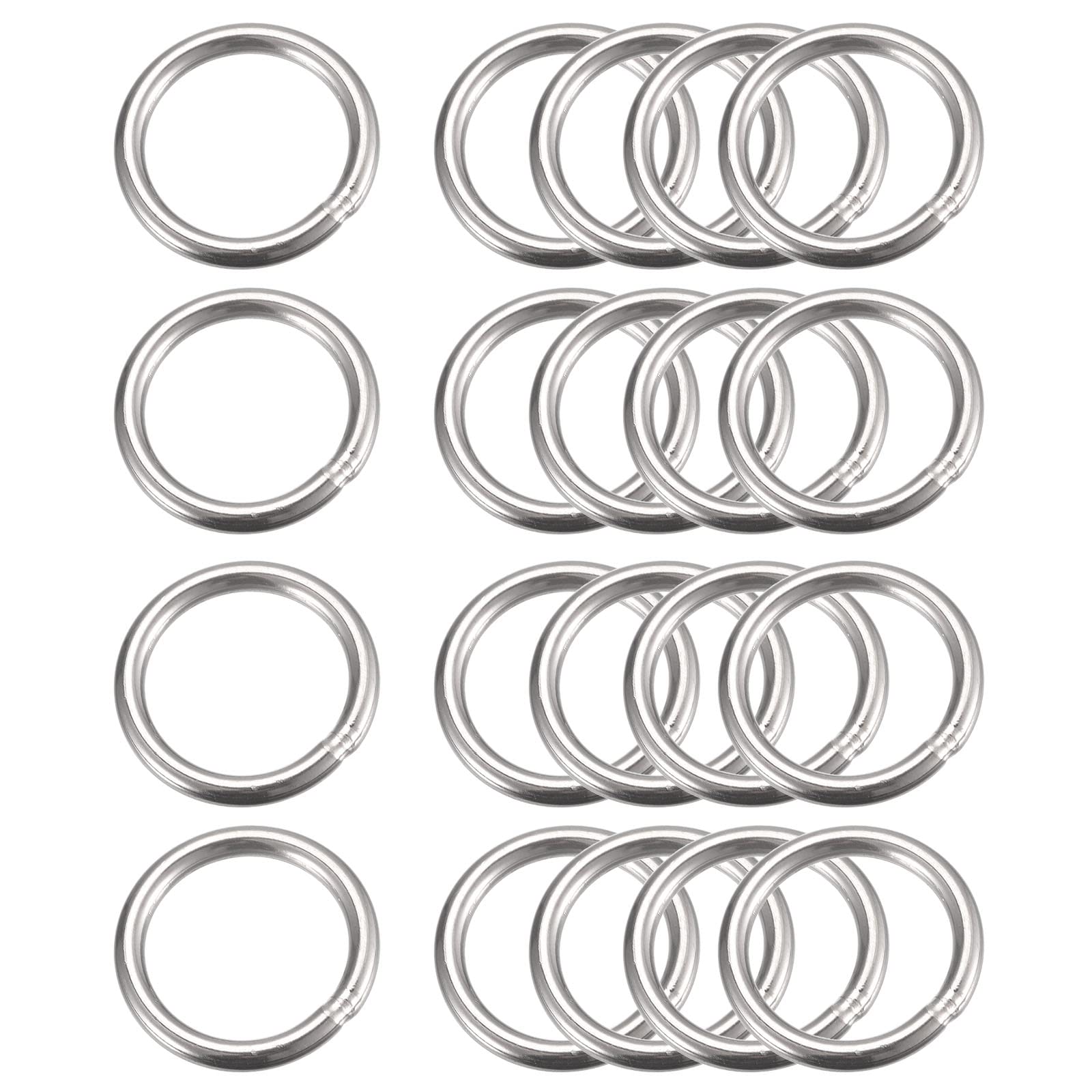 Edelstahl O-Ringe – 40 Mm Außen-Ø – 3 Mm Dick – Geschweißt – Poliert – 20 Stück – Vielseitig Für Hängen, Basteln & Dekoration