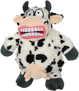 MIGHTY- Angry Animal Cow - Squeaker-Multiple Layers. Made Durable, Strong & Tough. Interactive Play Dog Toy (Tug, Toss & Fetch). Machine Washable & It Floats. (Regular)