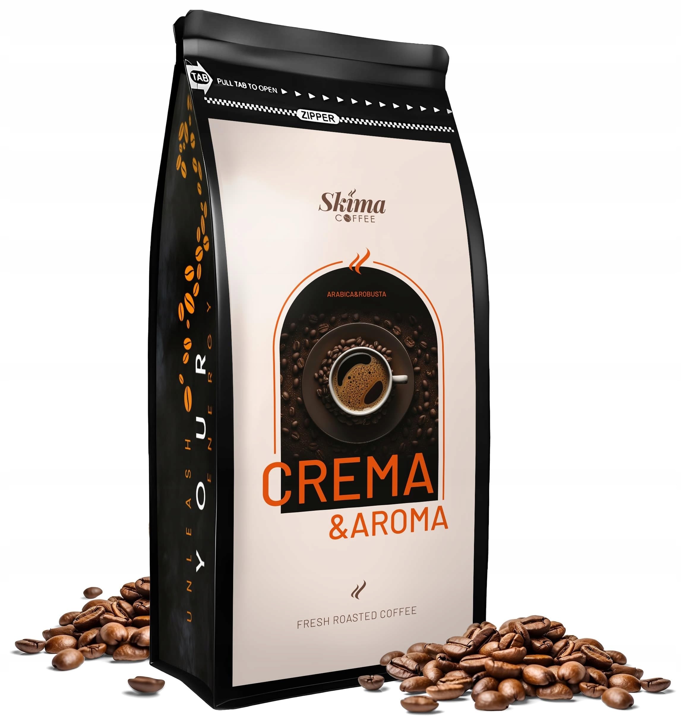 SkimaCoffee Café en grano 2 x 1 kg CREMA&AROMA/ROBUSTA 100% recién tostado