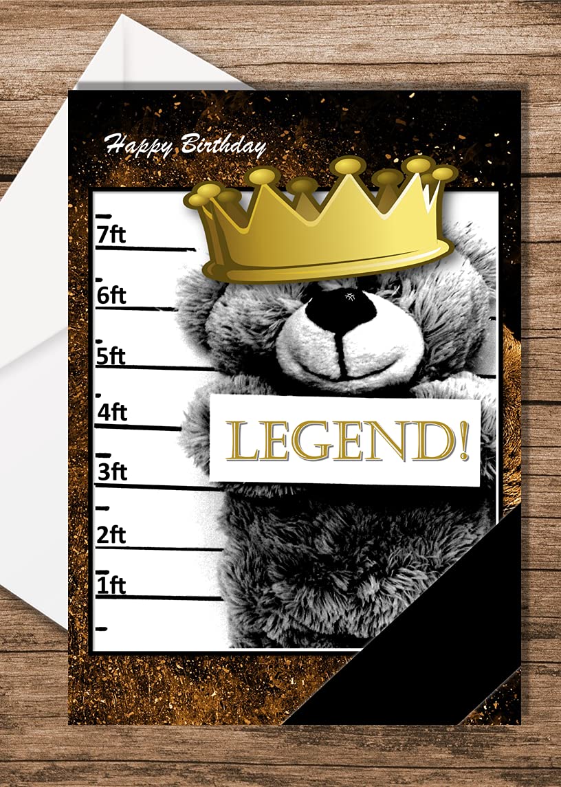 Buy JAILMATE CARDS 'Criminal Bear Legend' Birthday Cards For