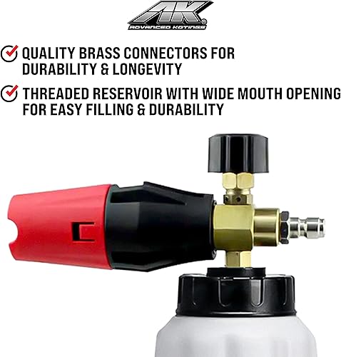Miniatura 10 de Advanced Kotings - Cañón de espuma para lavadora a presión y lavado de espuma ultra  Kit de detalles y lavado para automóviles, camiones,