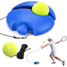 Tennis Trainer Rebound Ball with String for Solo Practice, Heavy Duty Tennis Ball Training Baseboard Rebounder Equipment Set for Backyard Park Court, Portable Self Practice Tool for All Ages