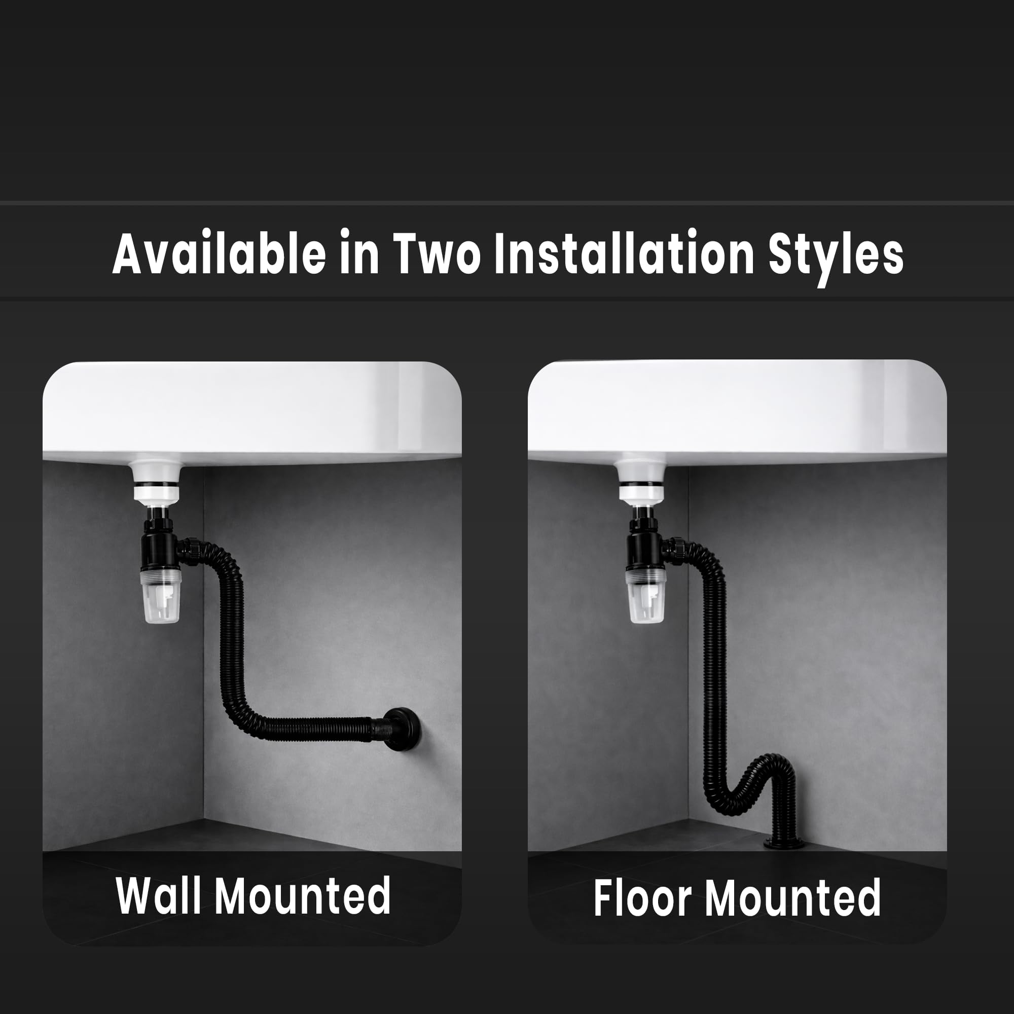 New Ware PVC Bottle Trap With Waste Outlet Pipe for Kitchen Sink-Wash Basin-Transparent Bottle Trap for easy Cleaning-Flexible 9"inch PVC Pipe with Extend length of 25"Inch-Odor-Less rubber-Down Comer 4