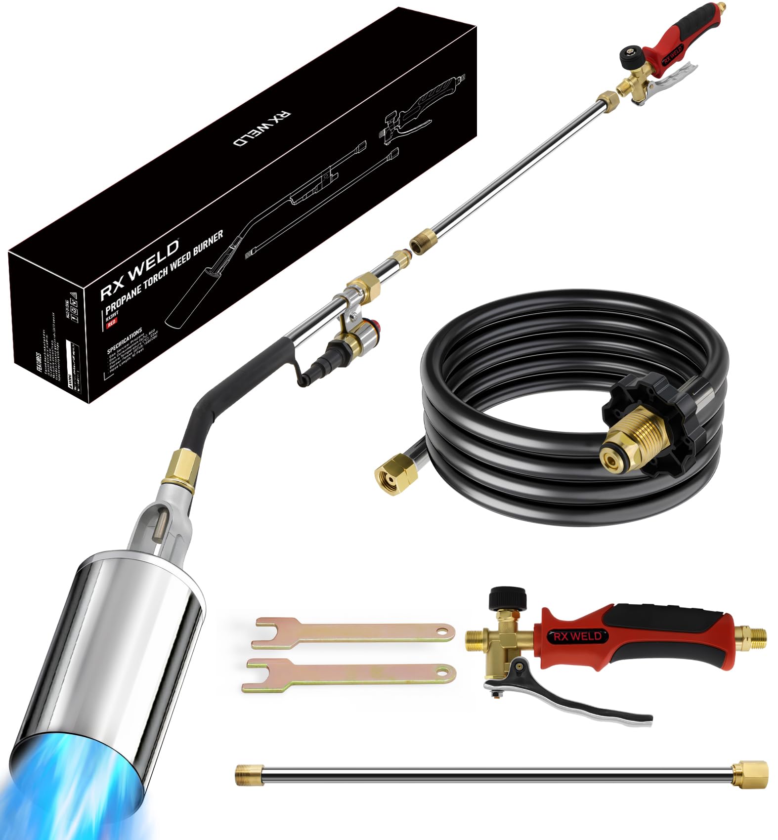 RX WELD Antorcha de propano ajustable con manguera de 10 pies