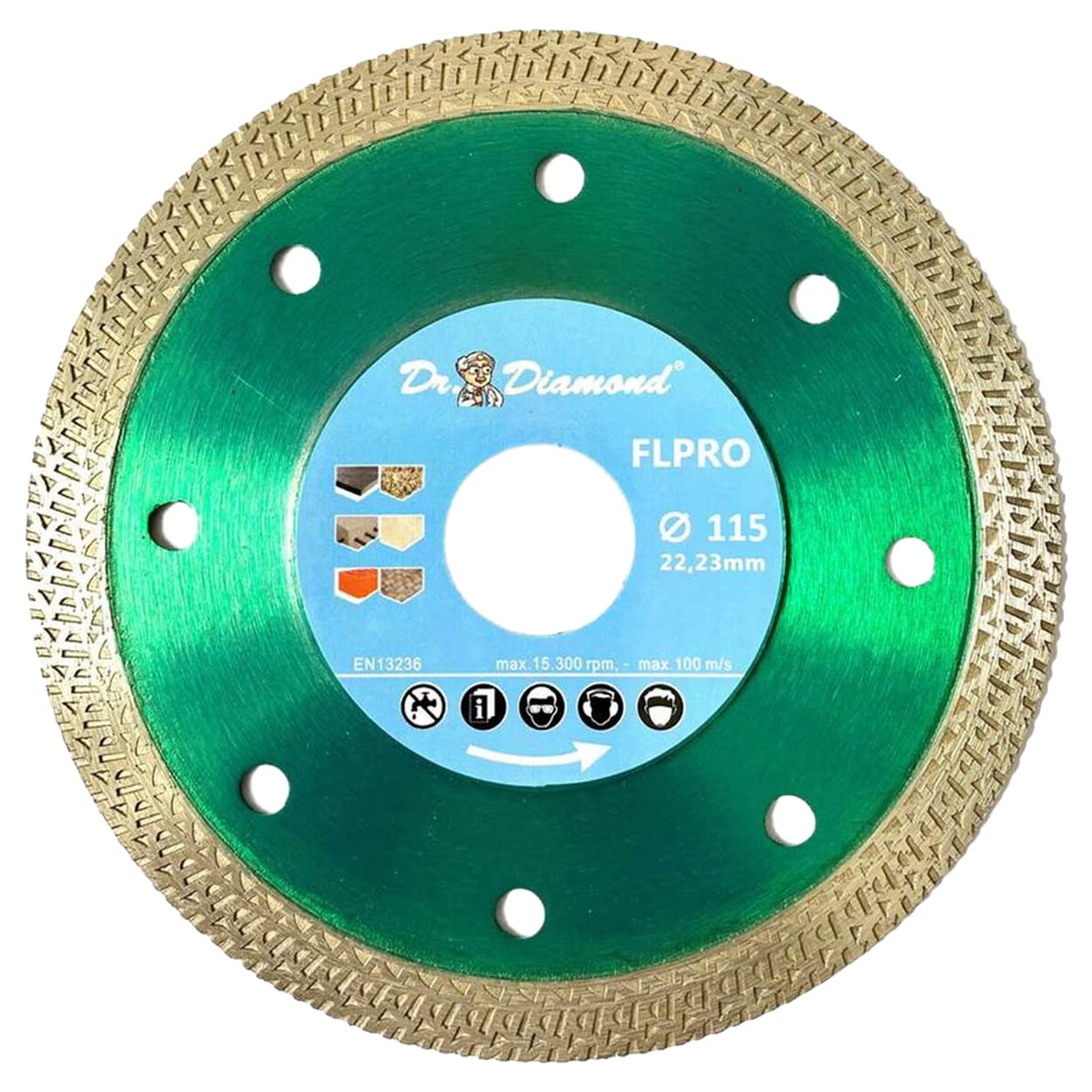 Dr. Diamond disco de corte de diamante para baldosas, turbo profesional