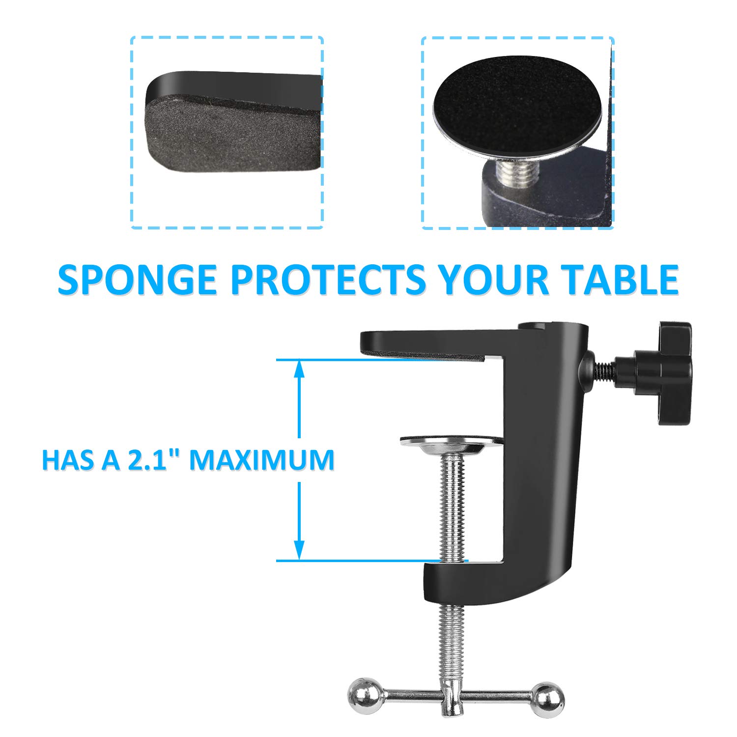 YOUSHARES Supporto per Microfono - Braccio Microfono Professionale Supporto per Mic per Microfoni, compatibile con Supporti Antiurto (Nero)