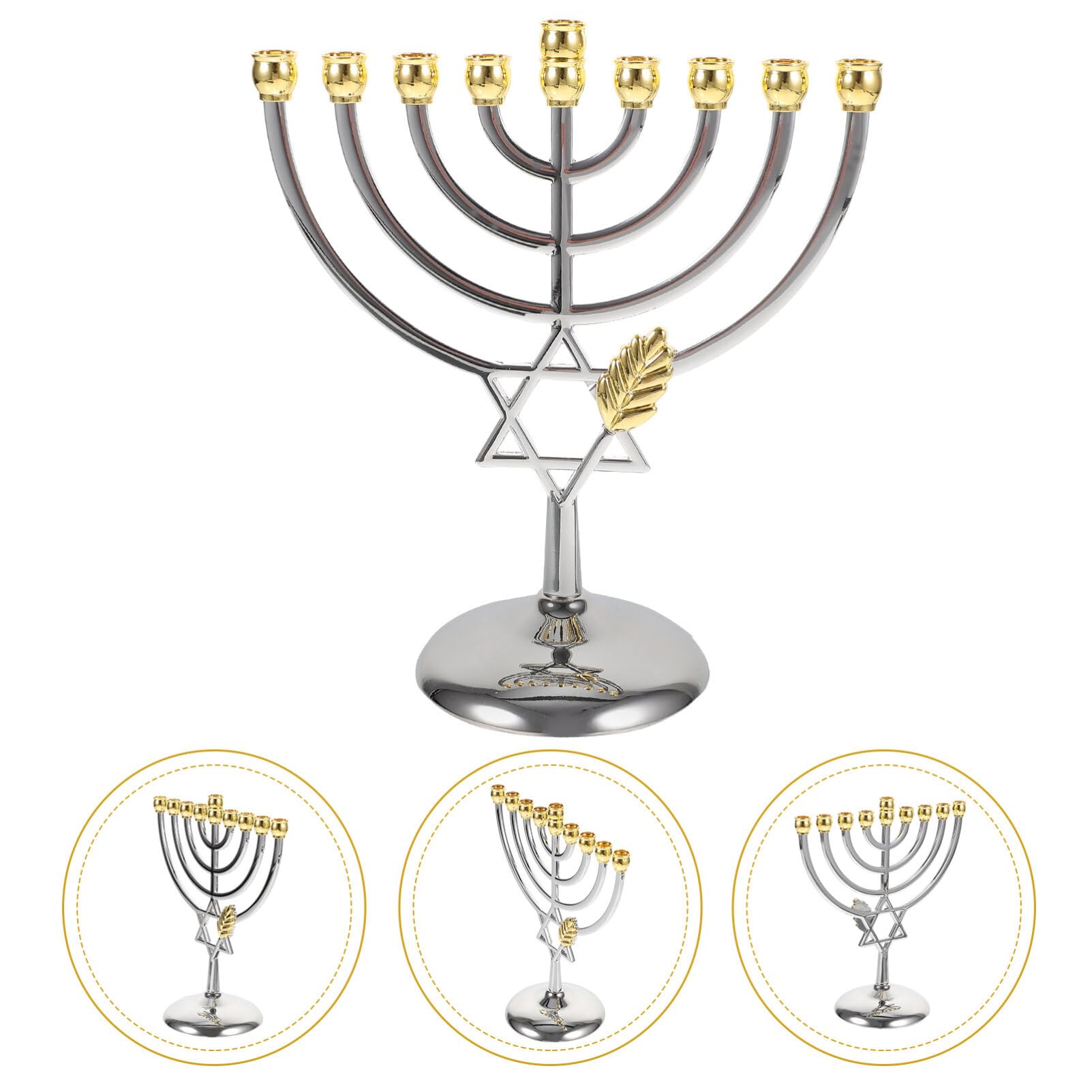 Candele Tradizionale Hanukkah Menorah Cono Portacandele Candeliere Stand Ateret Judaica Pilastro Candele Stand Gerusalemme Tempio di Nozze di Compleanno Festa Pranzo
