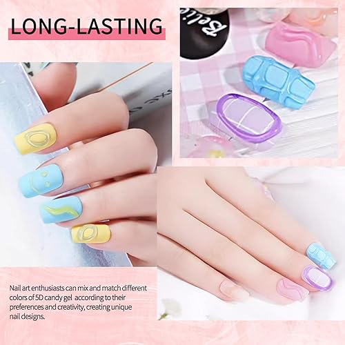 Miniatura 6 de Gel para esculpir uñas 5D color rosa 3D arte y pegamento para esculpir puntas de uñas, no se limpia gel transparente, perfecto para diseños de