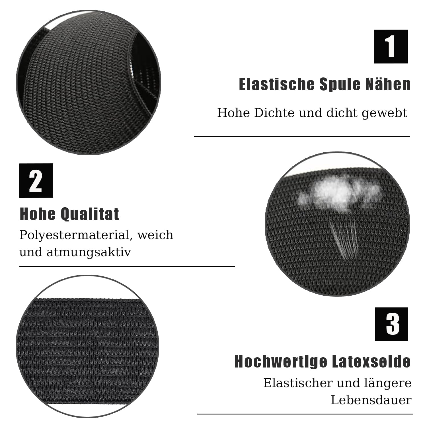 Élastique Couture Noir 40mm - 10m De Ruban Extensible Pour Pantalons, Artisanat Et Bricolage