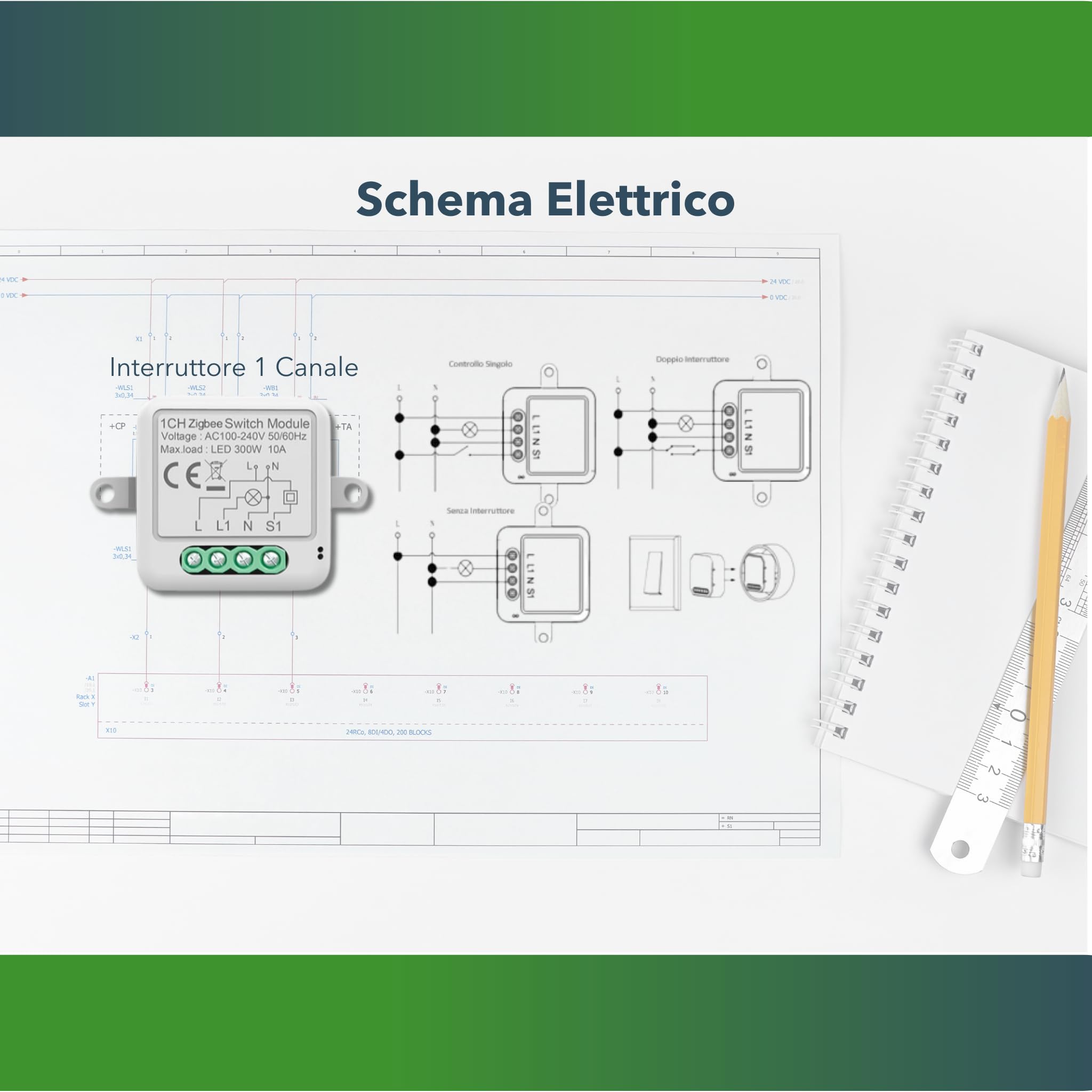 Interuttore Intelligente | ZigBee | ZeVi Switch 1G Modulo per Automazione domestica, Controllo Remoto Luci e Dispositivi app SmartLife, Domotica Fai-da-Te, Compatibile con Alexa e Google Home 5pz