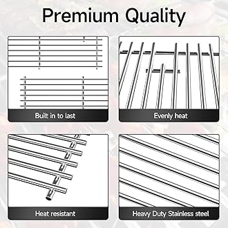 jkxoo 17’’ Stainless Steel Cooking Grates for Charbroil Commercial Infrared 463355220 463242516 463242515 463243016, Cooking Grids for Weber Spirit E/S-310, 320, 330, G466-0025-W1A Replacement Parts