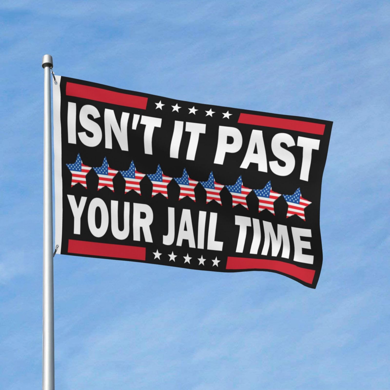 Isn't It Past Your Jail Time Flag 3x5 Double Sided Outdoor Flag Tapestry Banner Poster Flag For Classroom Outdoor Indoor Garden Flag Decorative