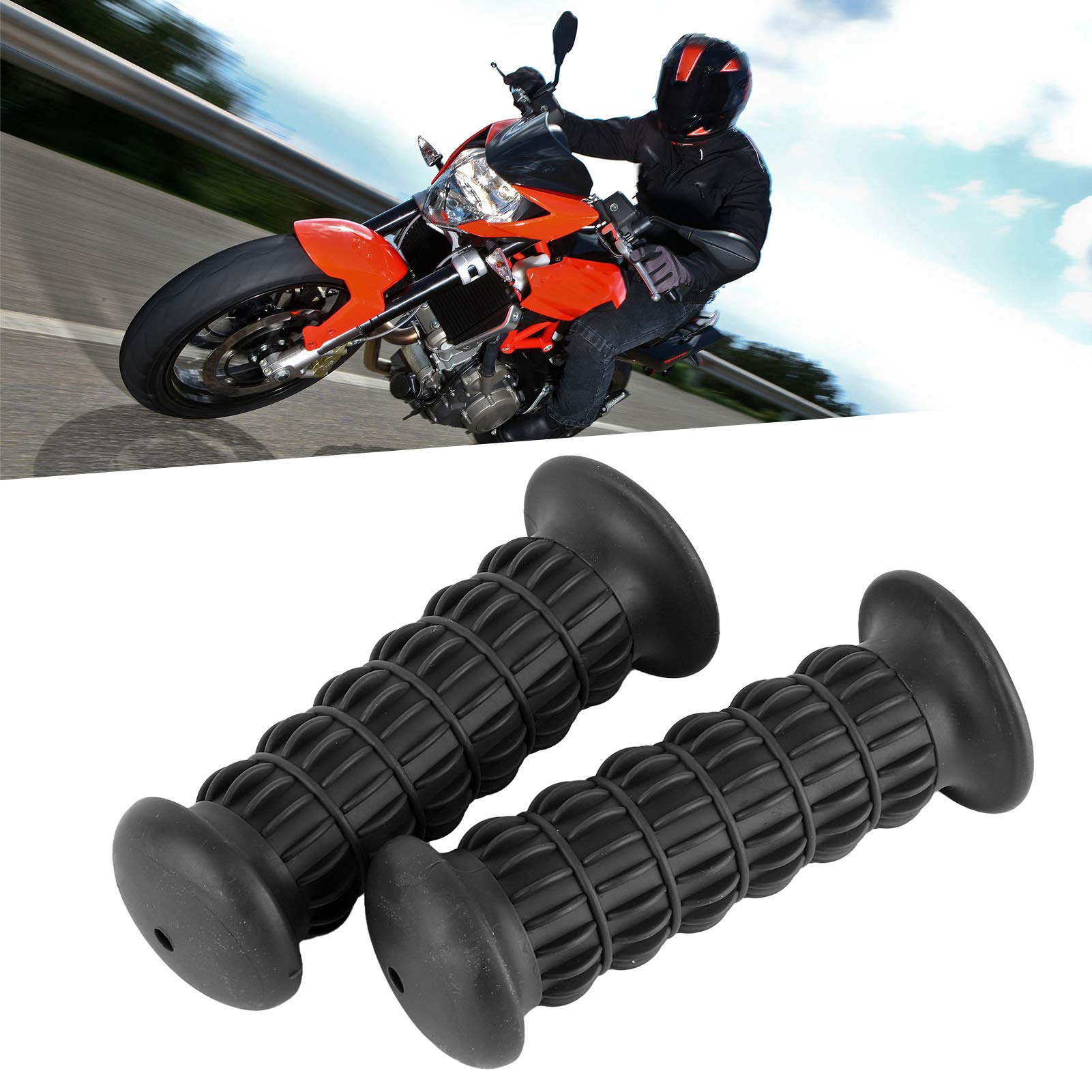 Poignées Moto Aramox Marron Foncé – Caoutchouc Antidérapant Confort 25-28 Mm Universel Guidon