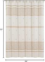Vista 7 de Seville Farmhouse - Cortina de ducha moderna con estampado de rayas de poliéster, color amarillo, impermeable, cortina de baño, pequeña, 54 pulgadas