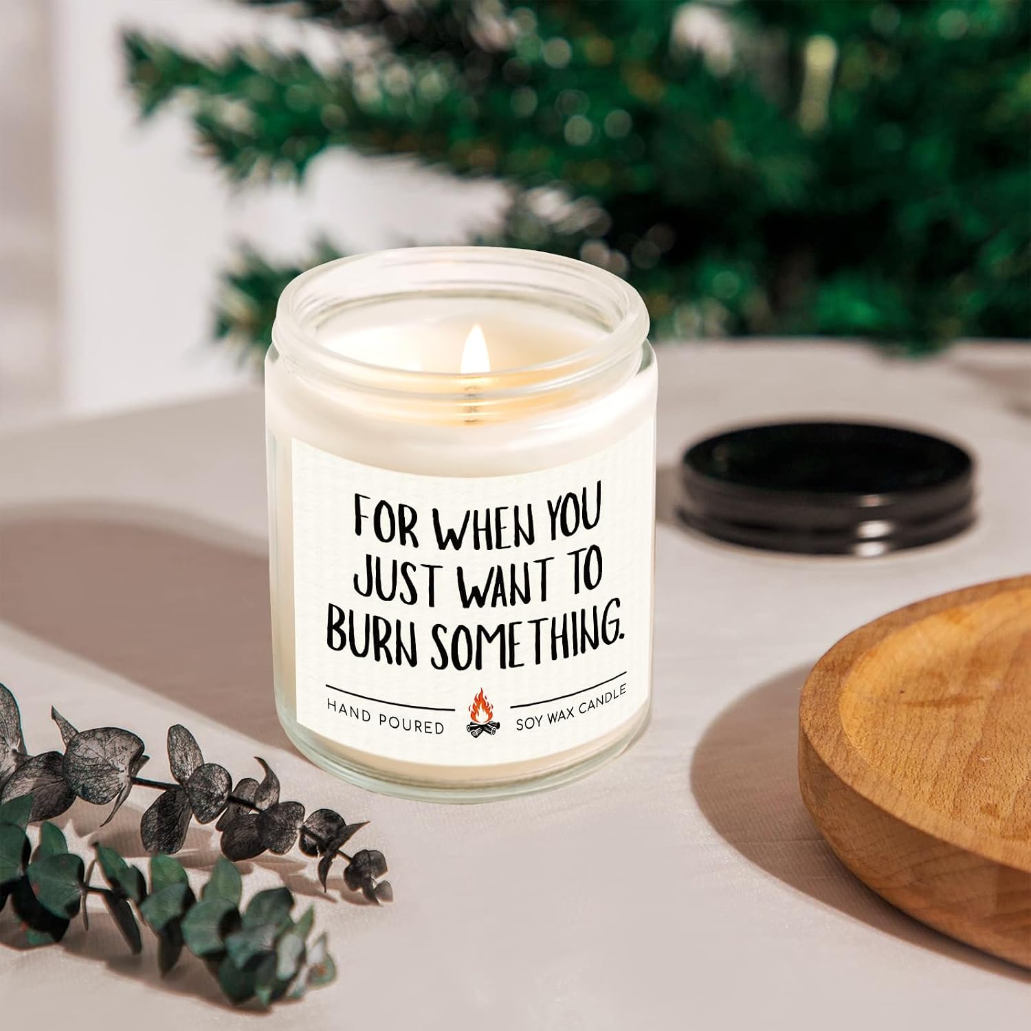 Shqiueos Funny Gifts for Women Candle Lavender Scented Soy Wax 7oz