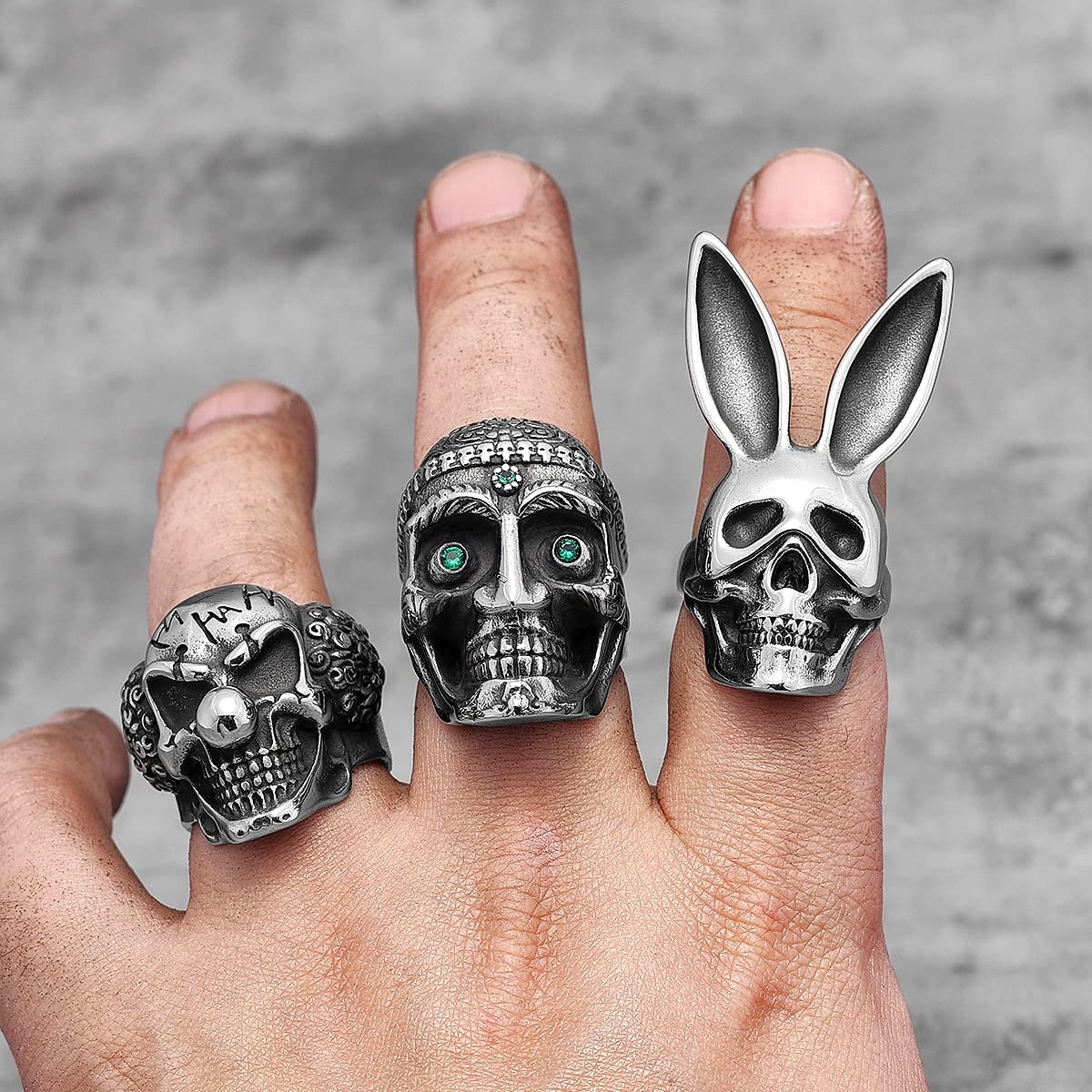 Anillo Calavera Anillo Acero Titanium Calavera Hombre Estilo