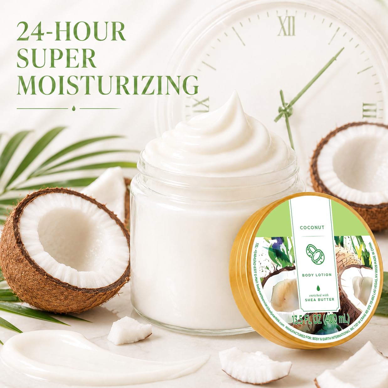 Coconut Body Lotion for Dry Skin, Shea Butter Body Moisturizers 13.5FlOz | Coconut Lotion for Women, Shea Butter Body Lotion, Leaving Skin Soft and Smooth