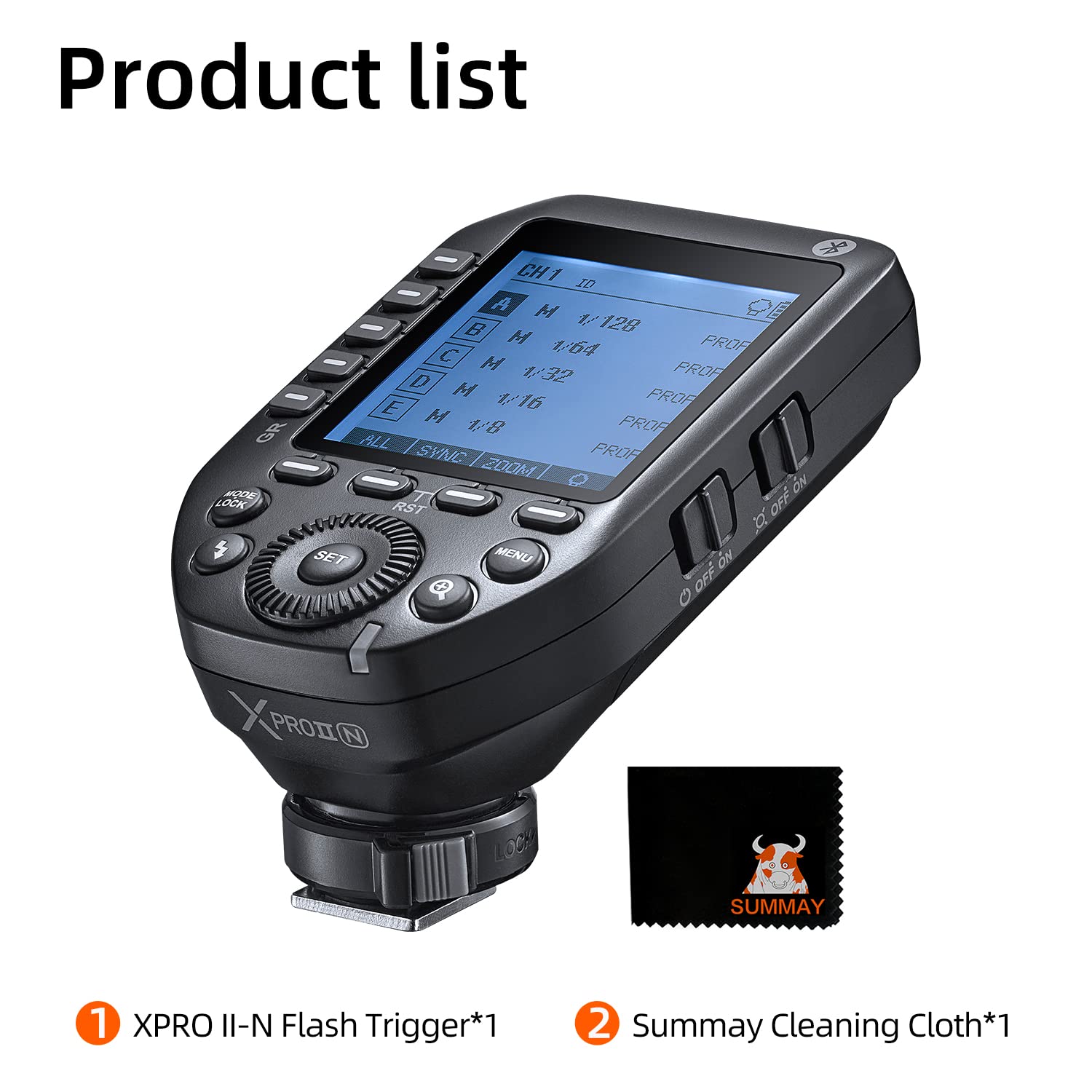 Godox XProII-N TTL Wireless Flash Trigger 1/8000s HSS, Commutazione Istantanea TCM, Controllo APP, 16 Gruppi 32 Canali, Ampio Display LCD, Segnale Stabile, Reattivo, Adatto per Fotocamere Nikon