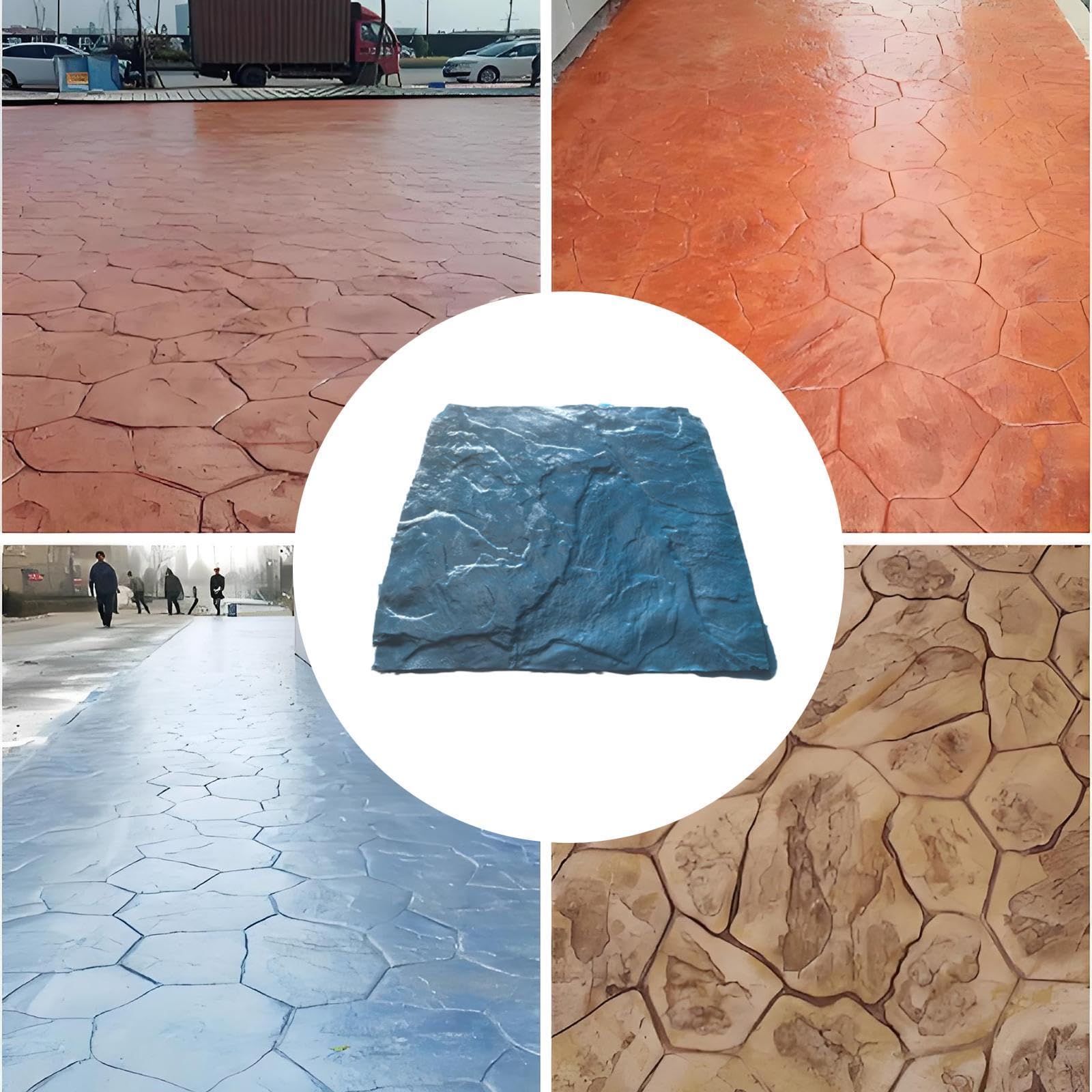 Baoblaze Strumento per stampaggio di calcestruzzo, timbro per stampaggio di pavimenti in pietra vivida, tappetino per senza soluzione di continuità per
