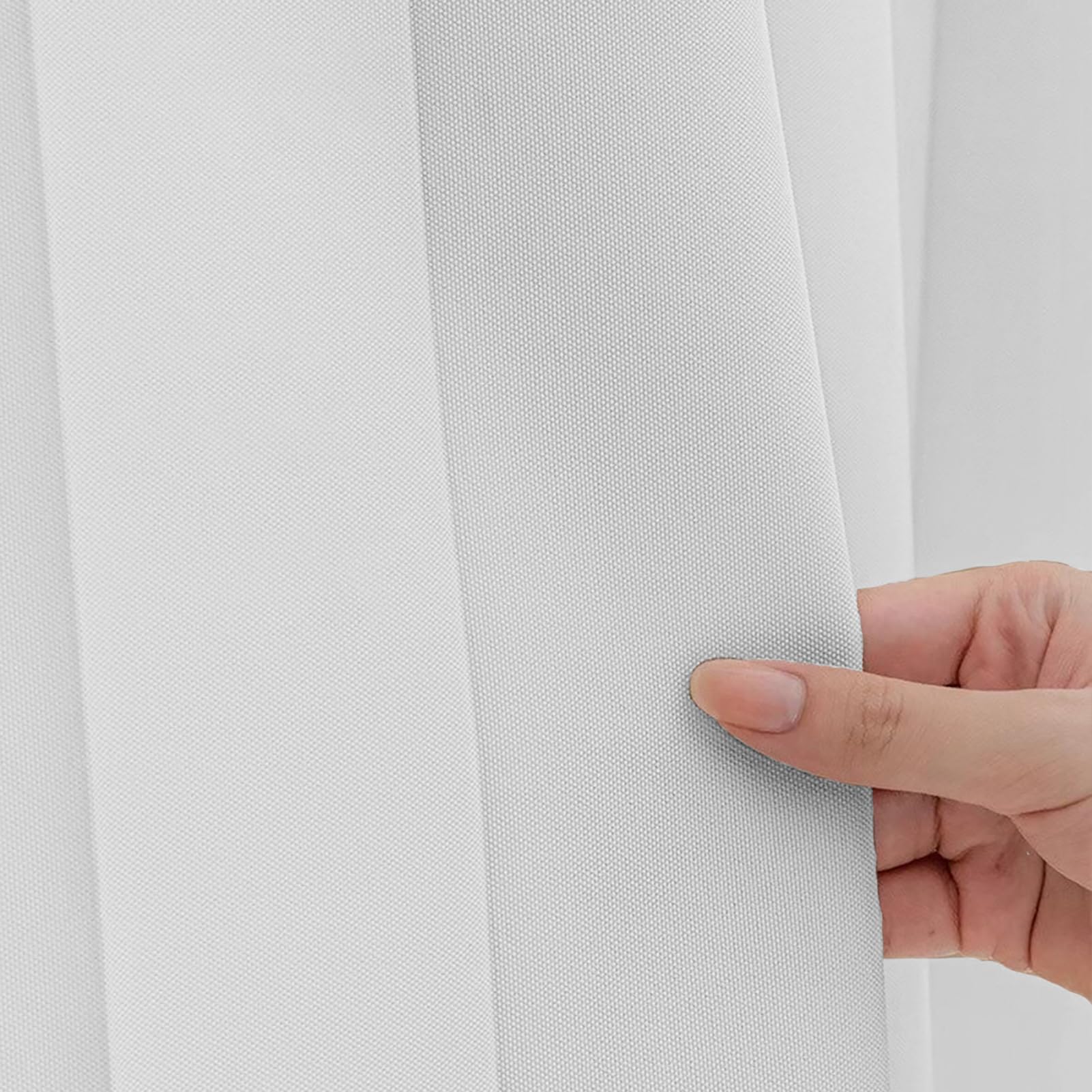 BOYOUTH Schwerer, faltbarer Akkordeon-Duschvorhänge, wasserdichter Stoff, plissierte Trennwände, Privatsphäre, Badvorhang für Badezimmer, Badewannen, Hotel, Spa, Dekoration, Weiß, 254 x 213,4 cm