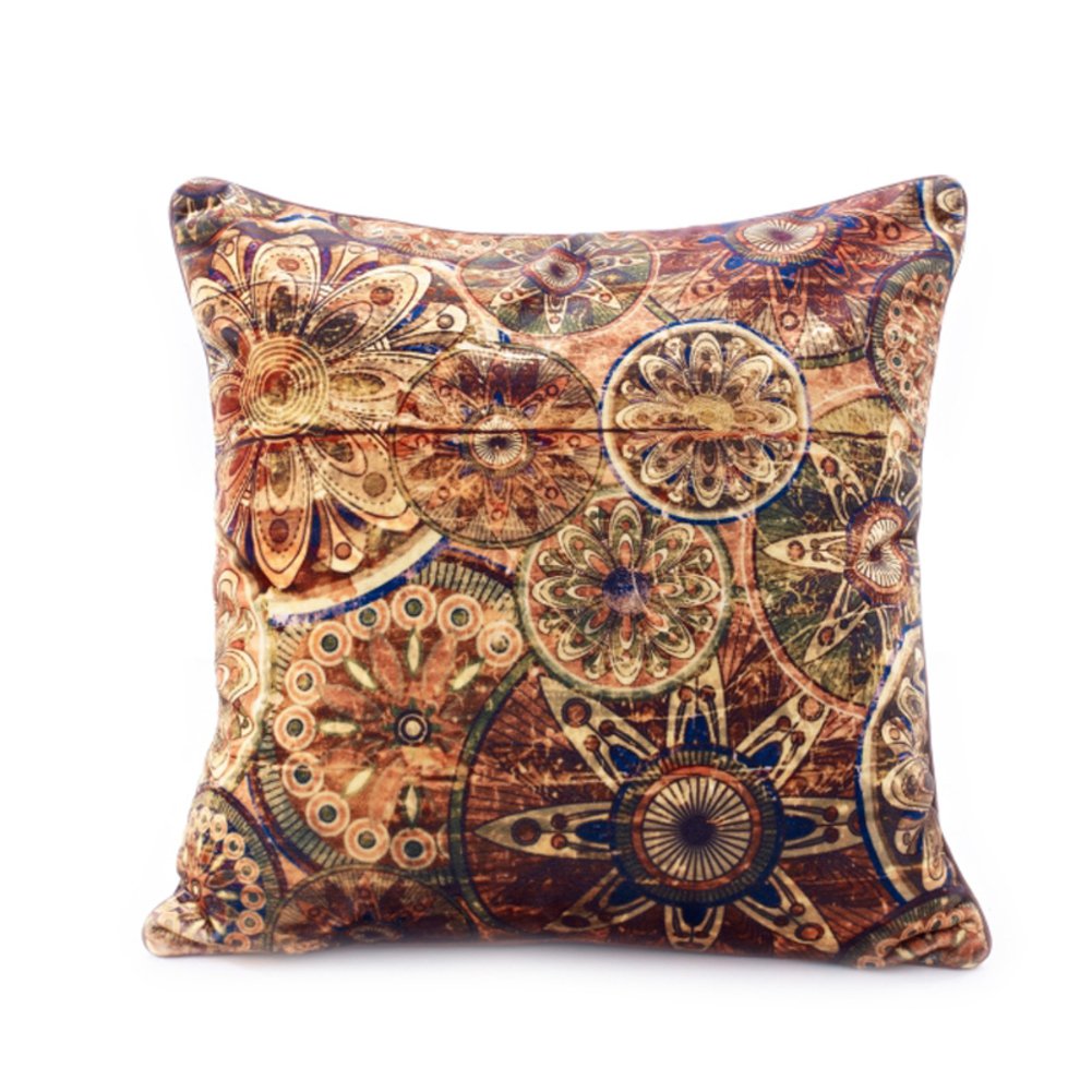 Coussin carré de salon 65x65cm grand oreiller lombaire de lit motif paysage