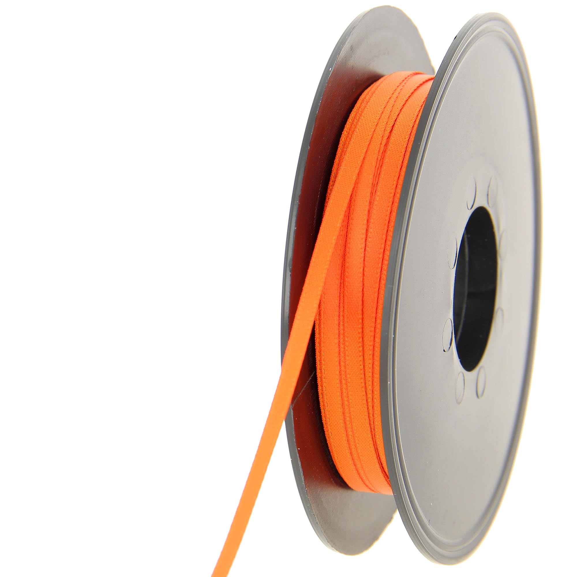 100% Polyester Double Sided Satin Ribbon for Weddings, Gift Wrapping, Floral Arrangements, Crafts, Cakes, Bows, Decorations, 3mm x 50m, Orange
