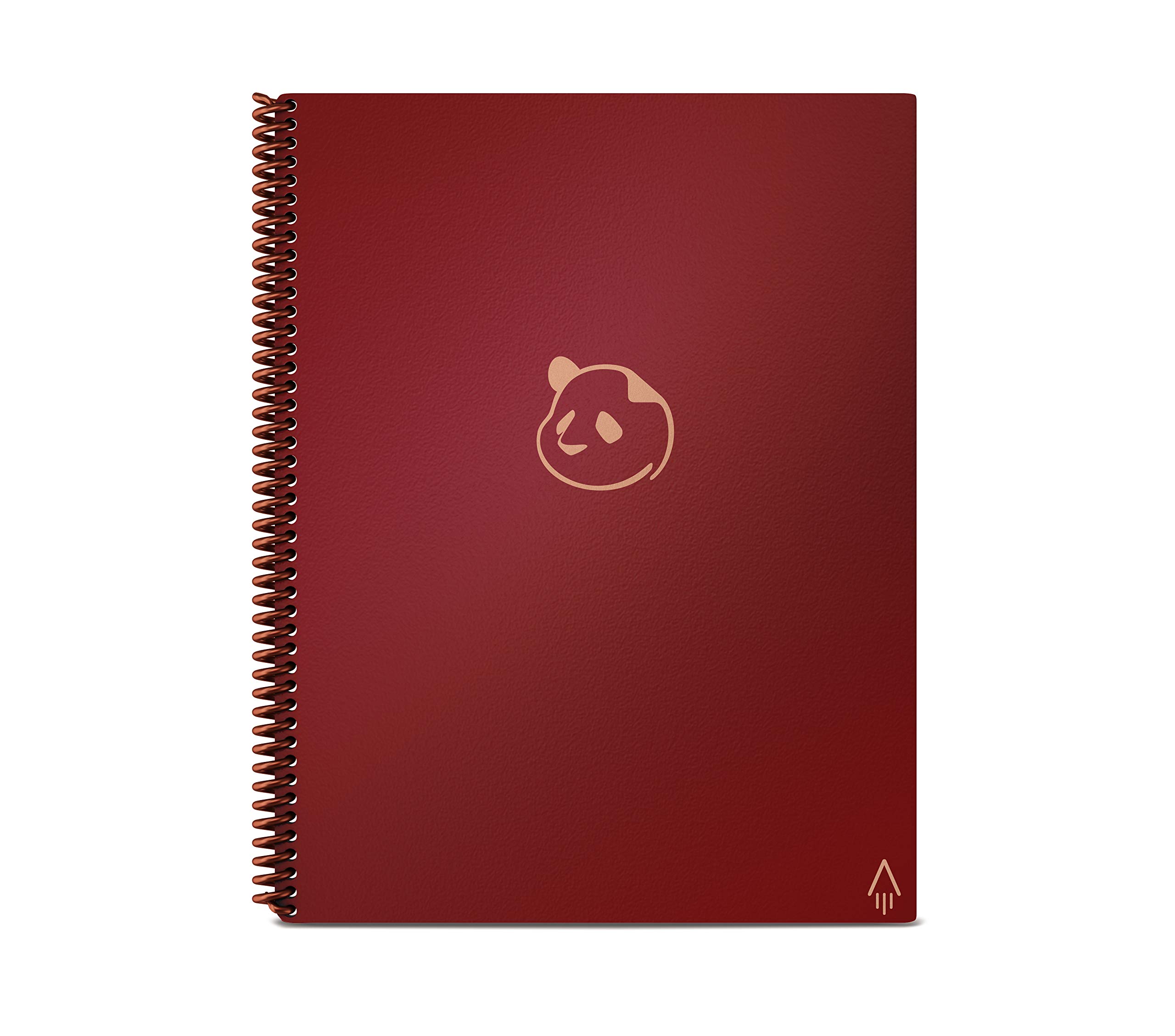 ROCKETBOOKPanda Reusable Weekly Planner - Digital A4 Notebook, Maroon Smart Notepad, Daily Academic Diary, To Do List Bullet Journal with Frixion Erasable Pen, Office Gadget Reduces Paper Waste